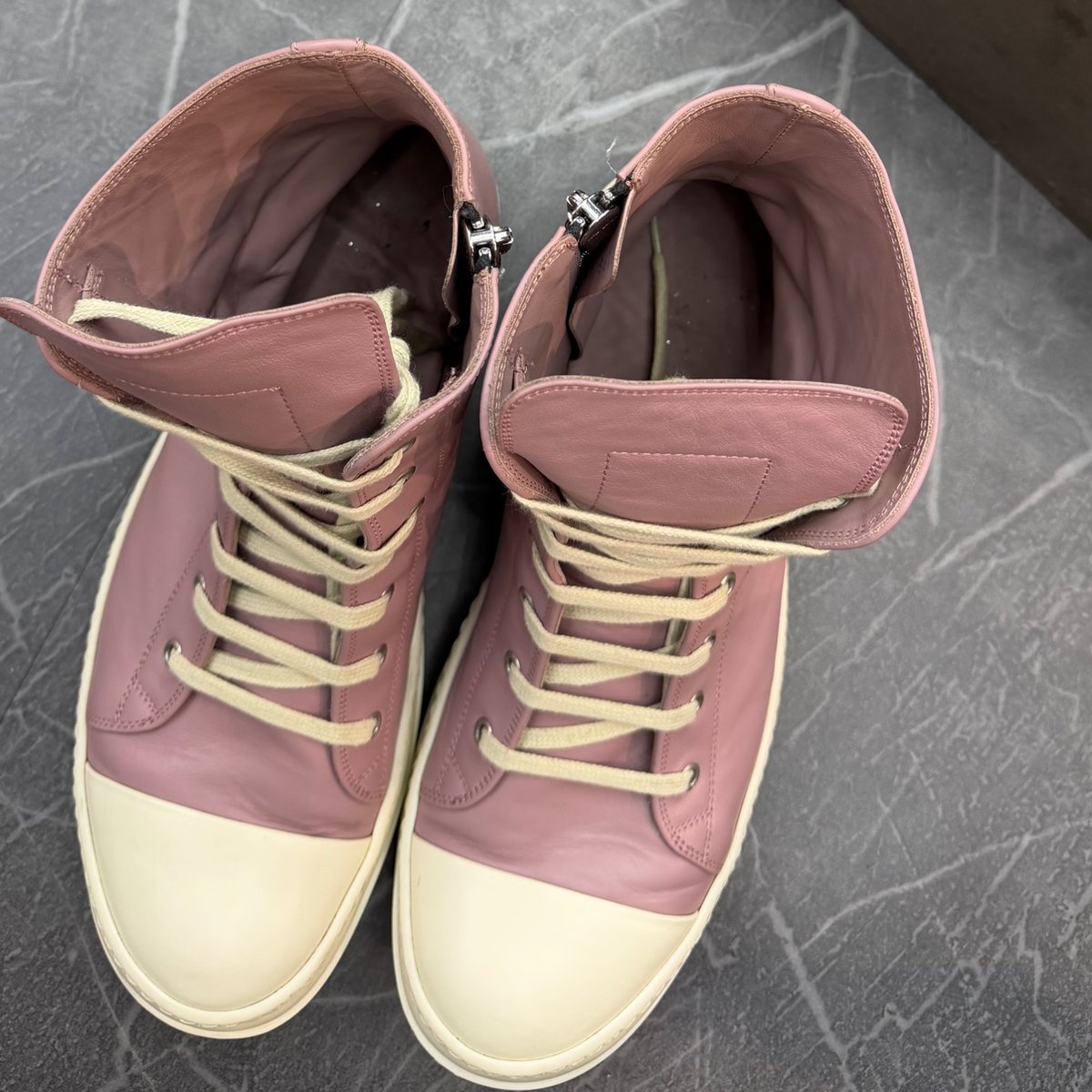 Rick Owens Lido High Sneaks Dusty Pink - side