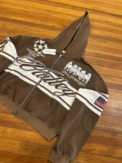 Vale Forever Zip Up “Brown Cursive”