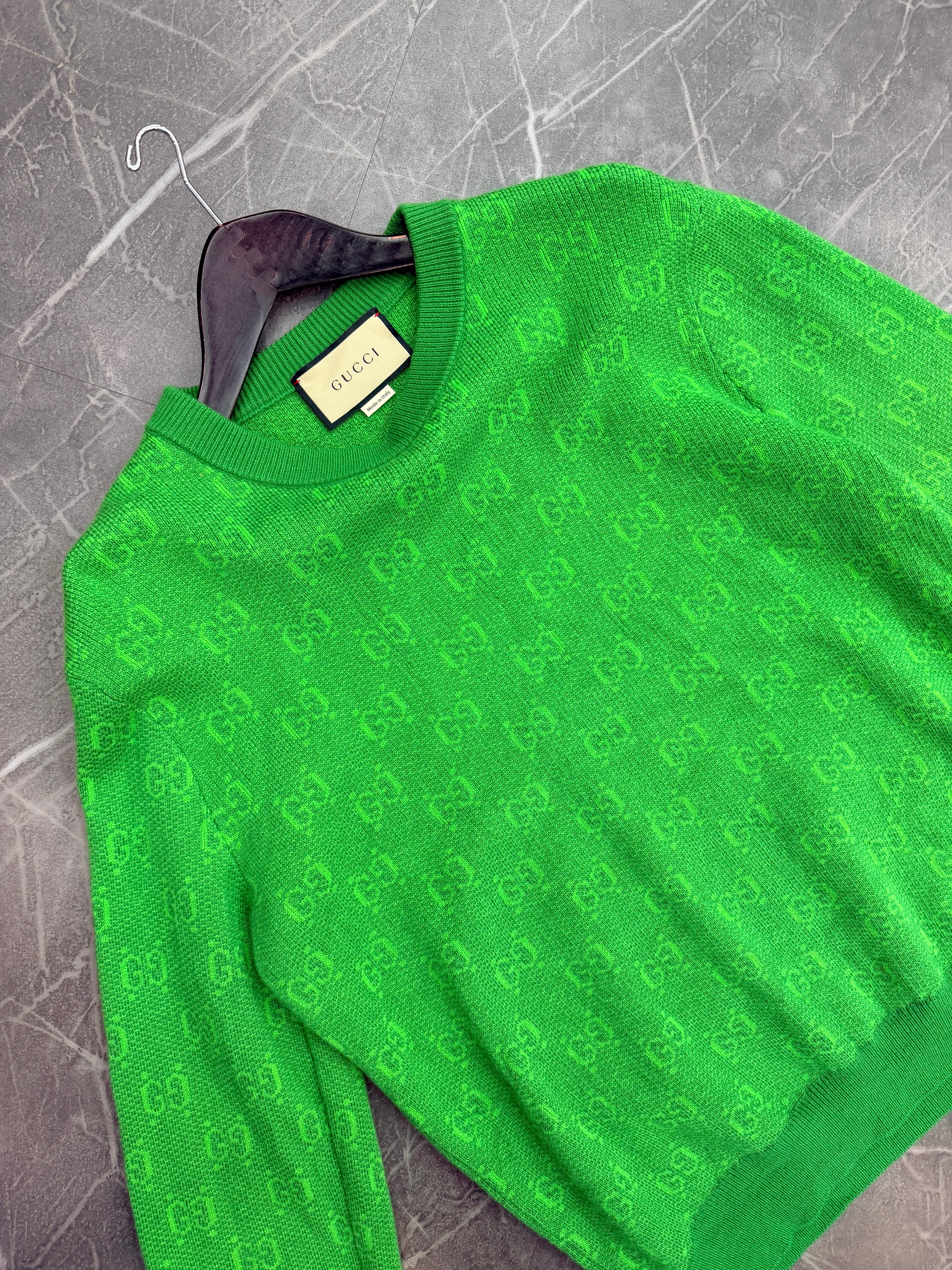Gucci GG Wool Jacquard Sweater “Green”