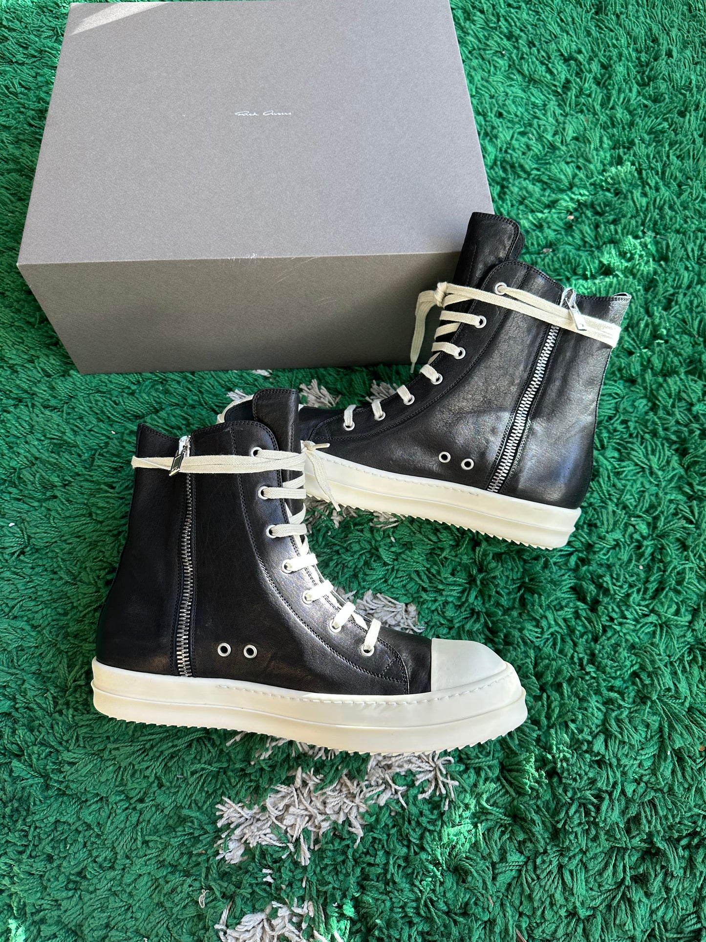 Rick Owen’s Black Hollywood Calf Leather Sneaker