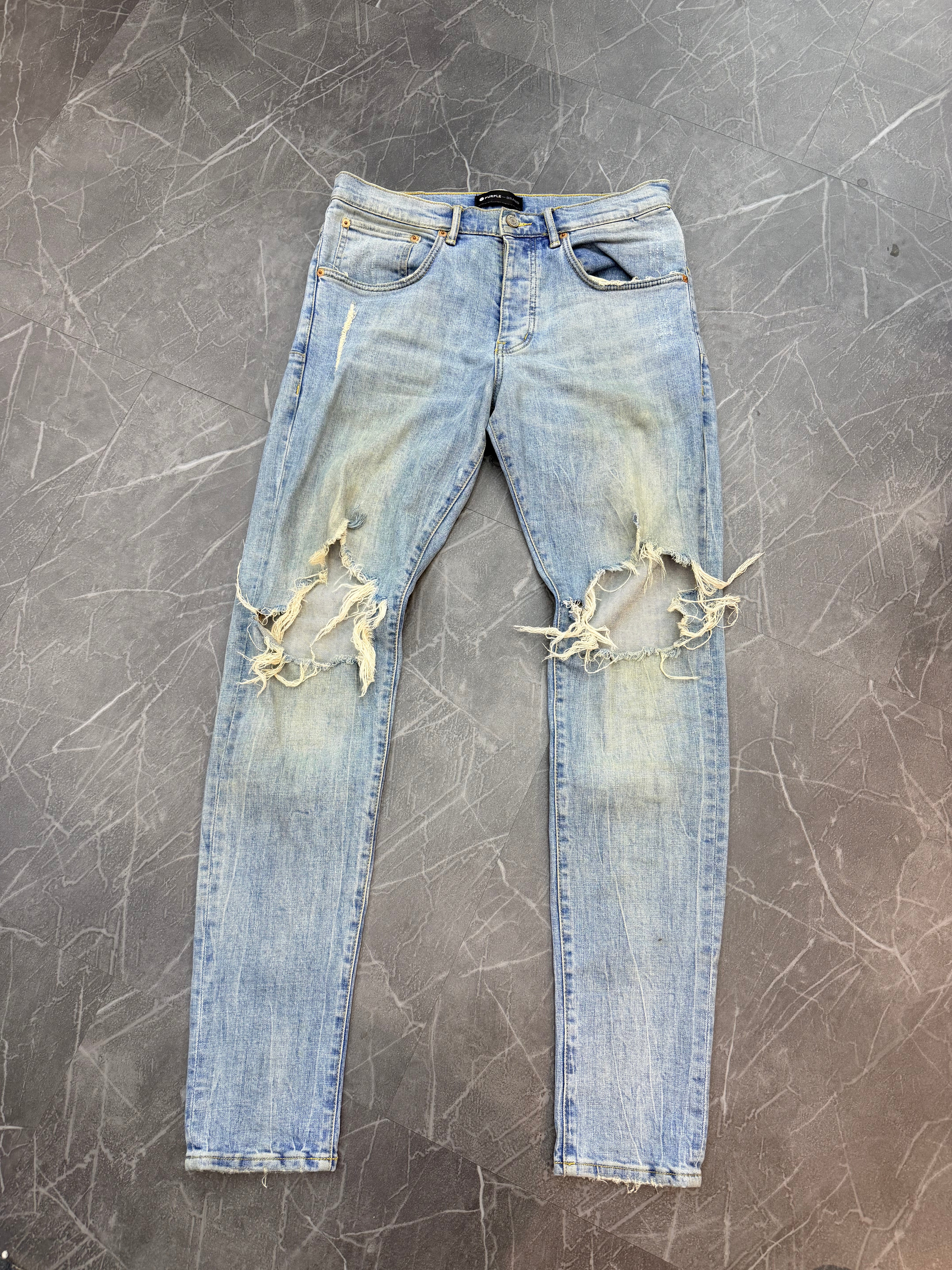 Purple Brand Knee Rip Jeans (32)