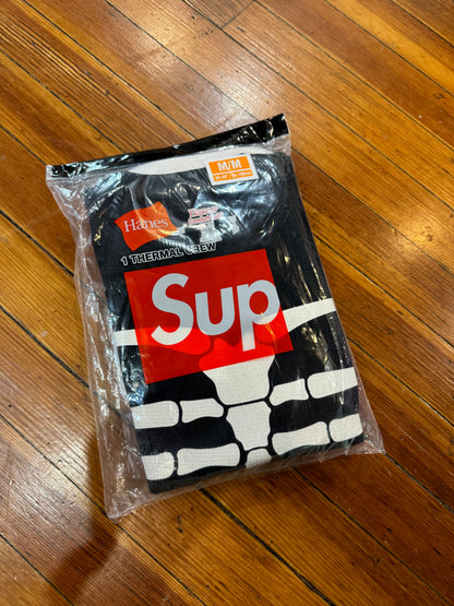 Supreme Hanes Bones Thermal Crew “Black”