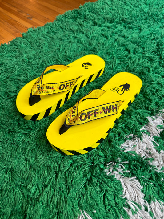 Off White Industrial Flip Flops “Yellow”