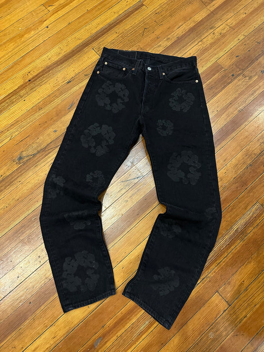 Denim Tears Cotton Wreath Jeans “Black on Black” (32)