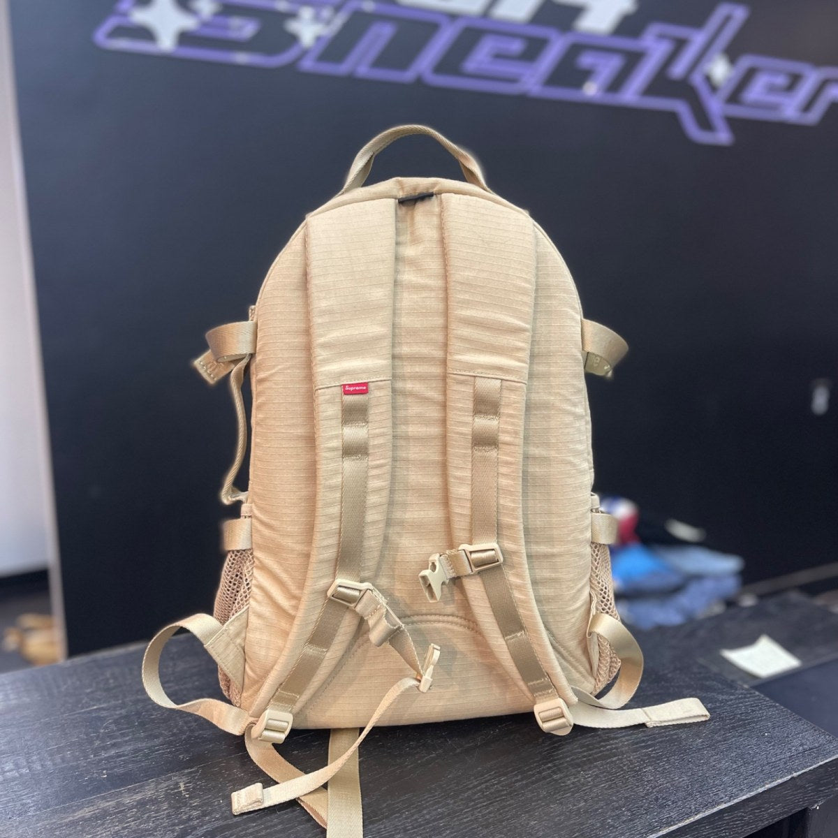 Supreme Logo Backpack (SS26) Tan - Image 2