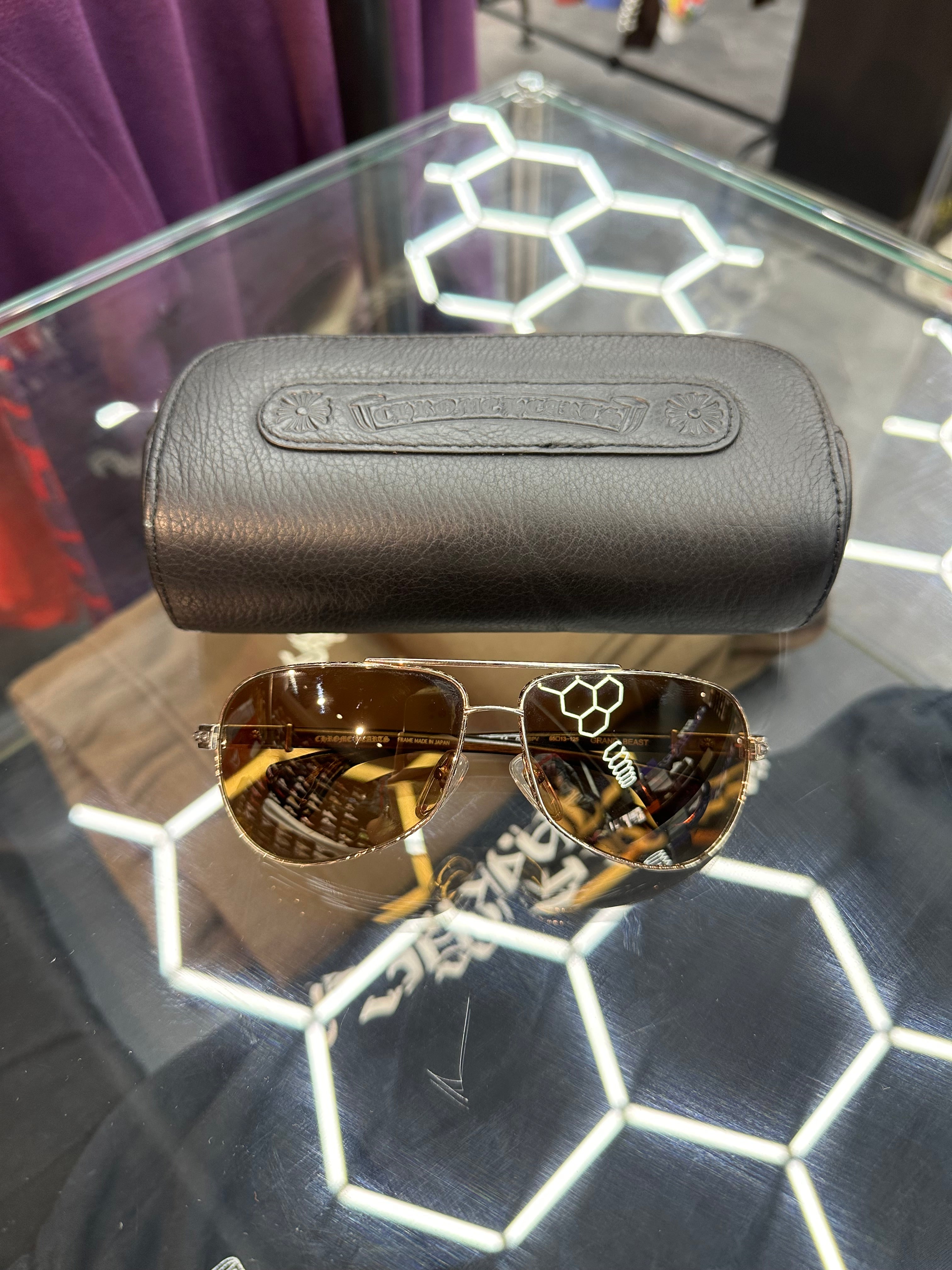 Chrome Hearts Grand Beast Aviators Wood / Gold Plated
