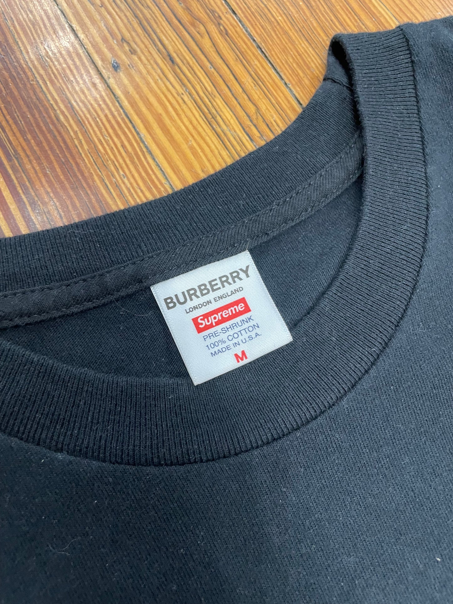 Supreme x Burberry Box Logo Tee “Black”