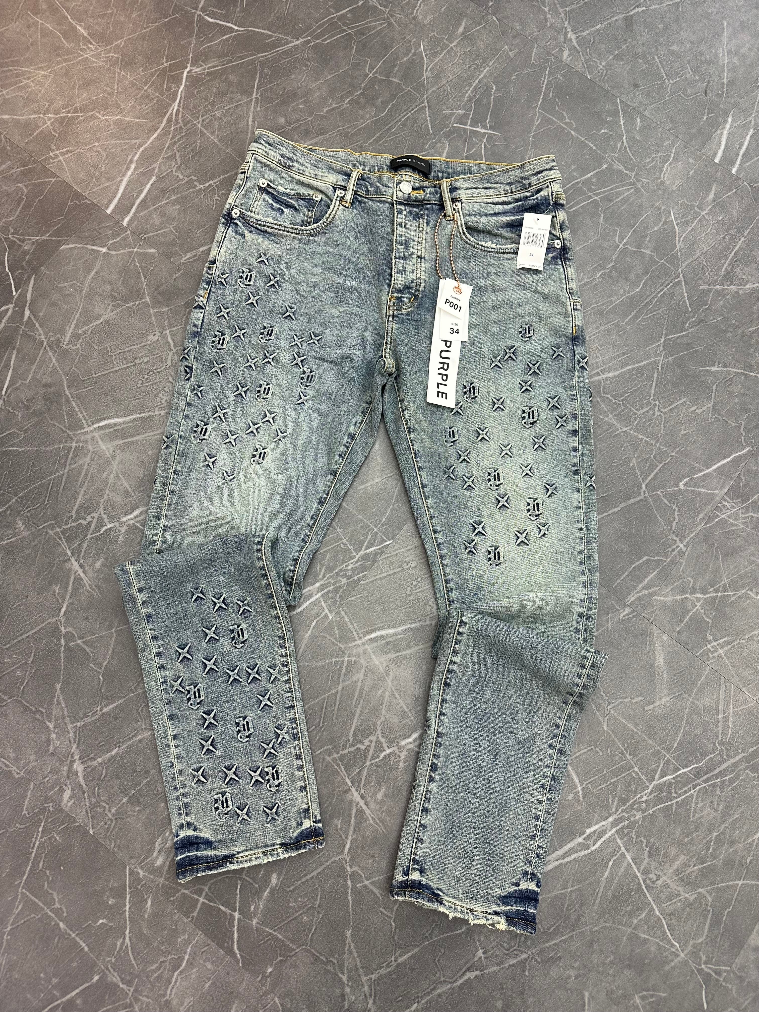 Purple Brand Monogram Logo Jeans (34)
