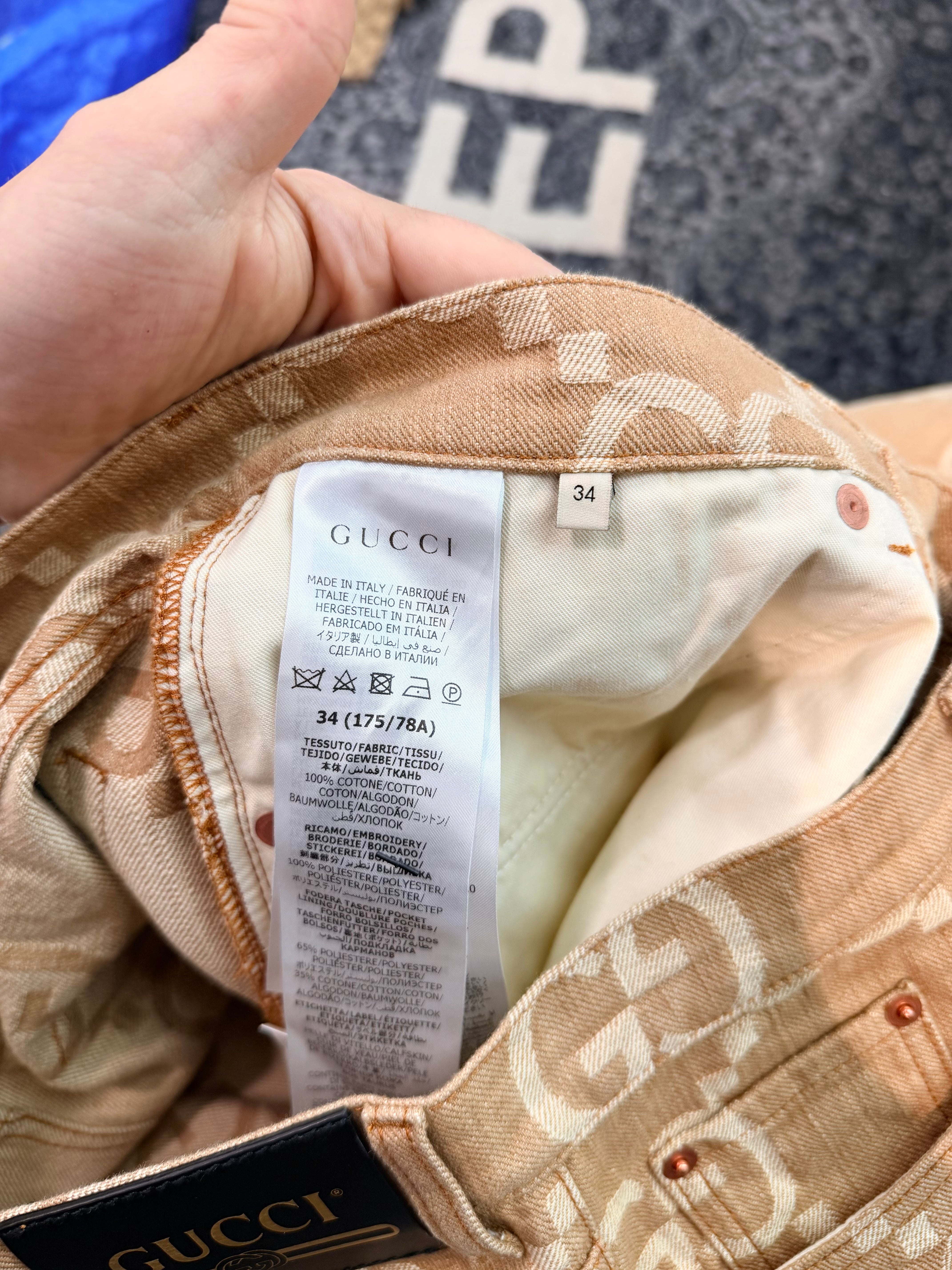 Gucci x Pikarar Embroidered Denim Jeans