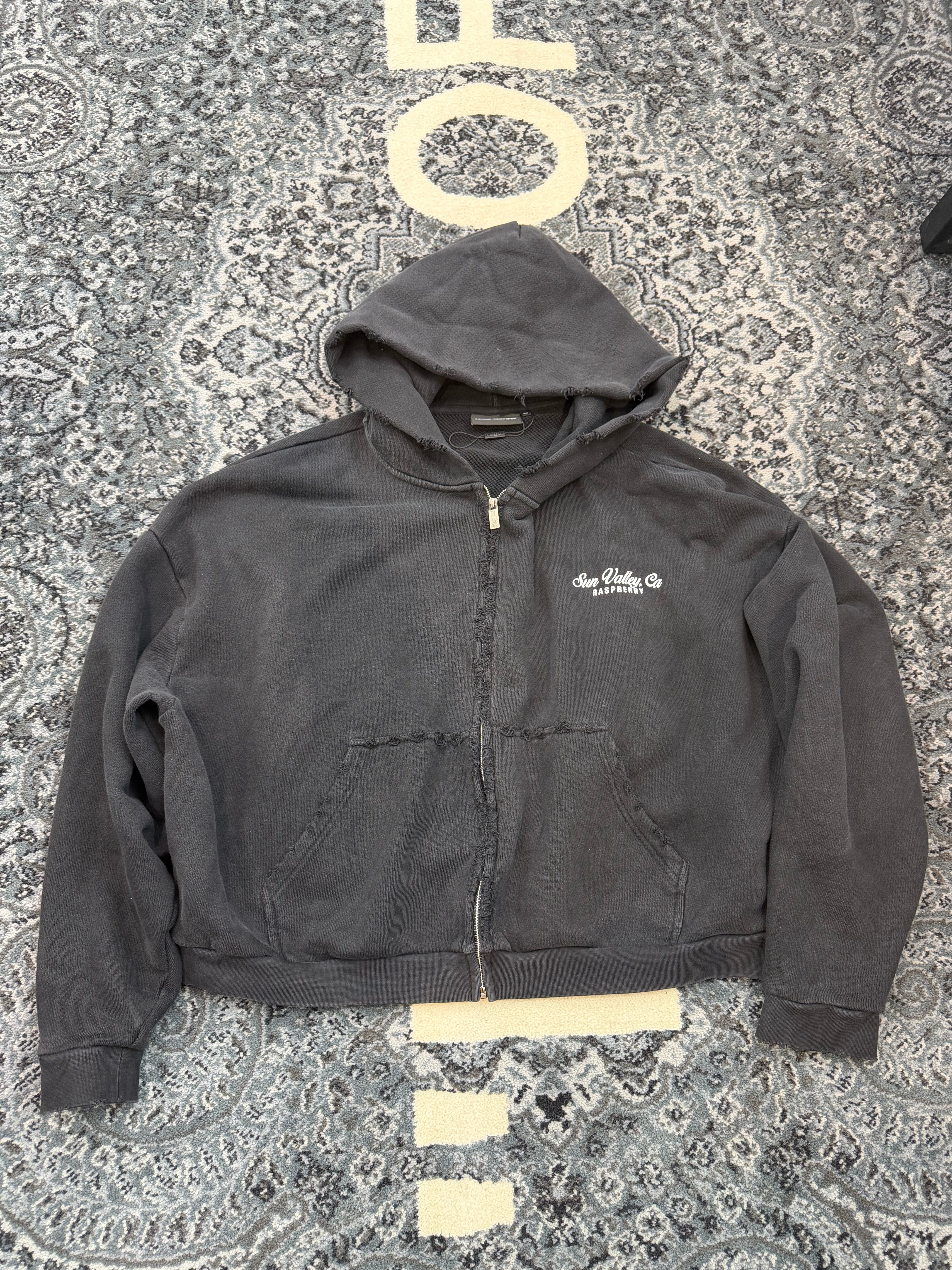 Raspberry Hills Gallery Dept Zip Up “Washed Black”