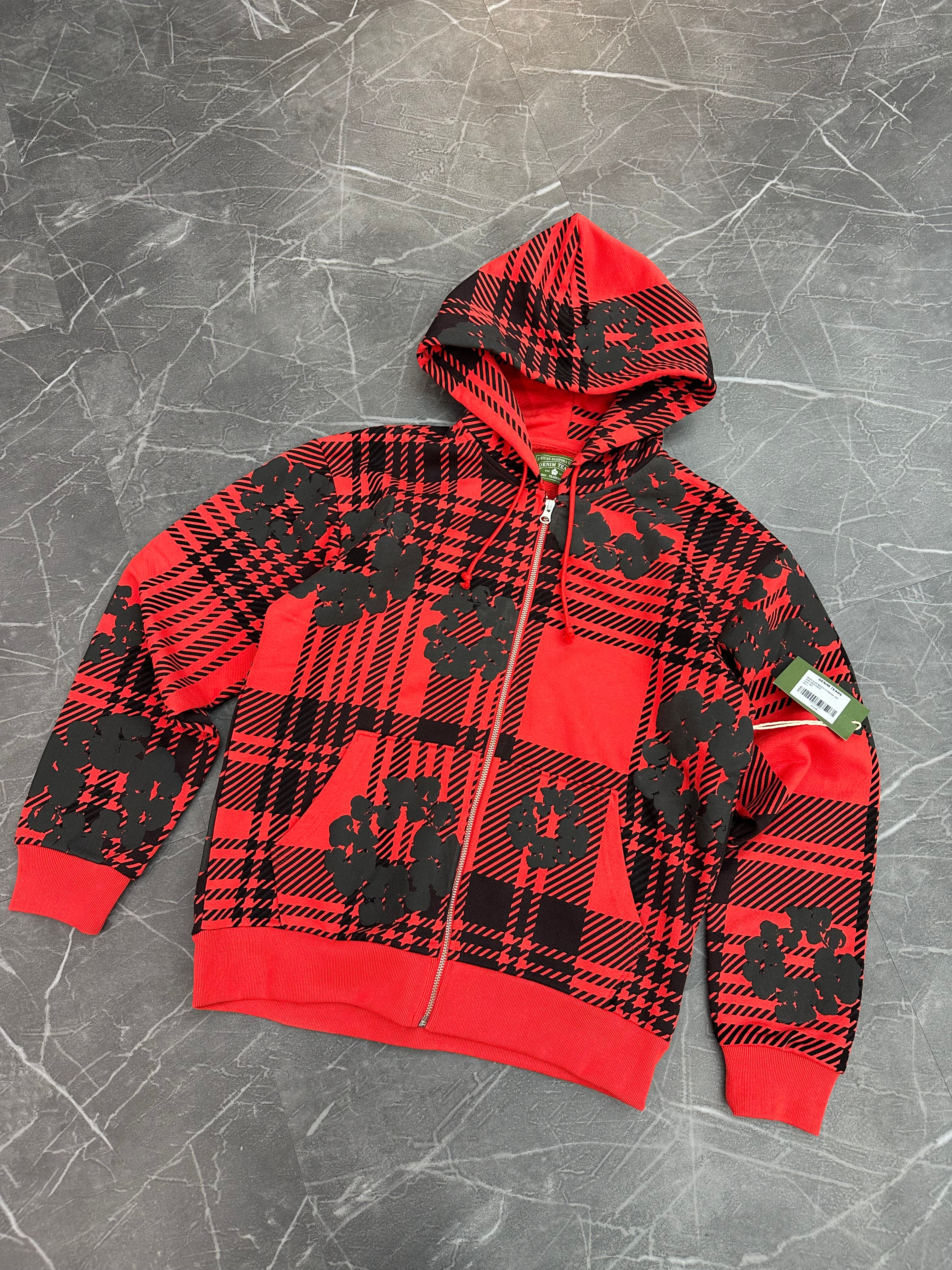 Denim Tears Cotton Wreath Zip Up “Red Plaid”