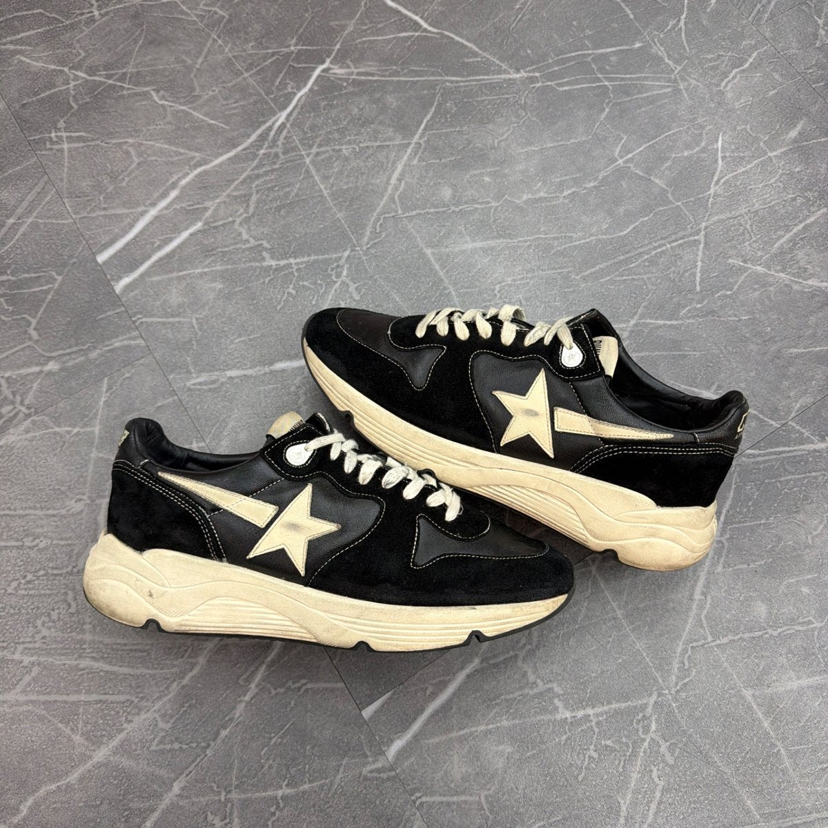 Golden Goose Running Sole Black White (Size 41) (Moderately Worn)