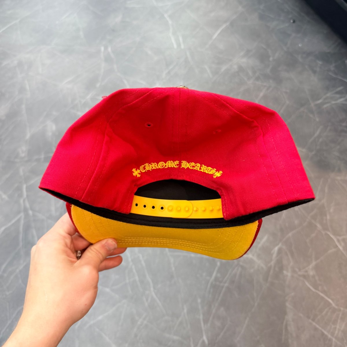 Chrome Hearts CH Silver Button Hat Red/Yellow - Image 4