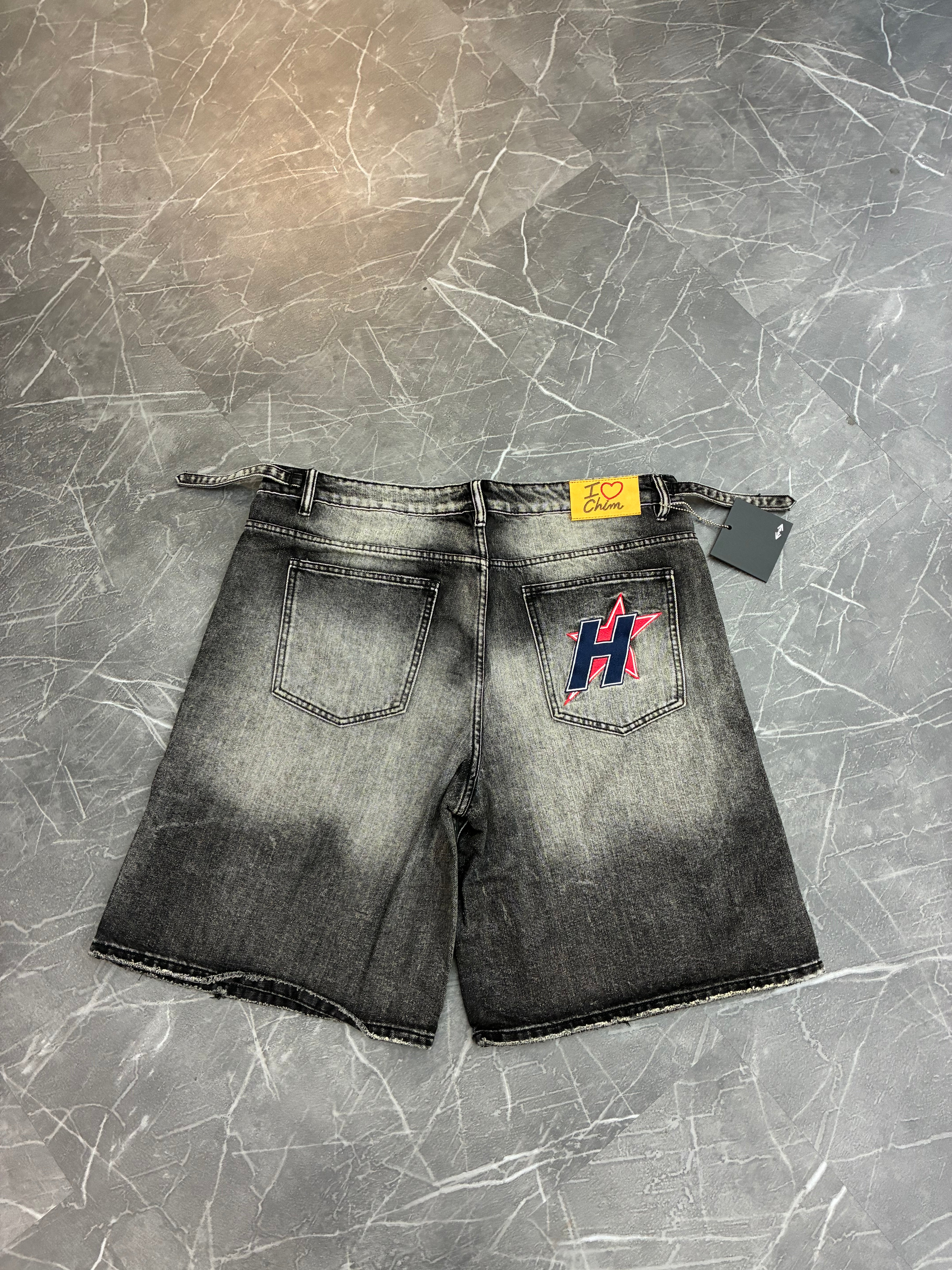 HMDD Crystal Black Jean Shorts