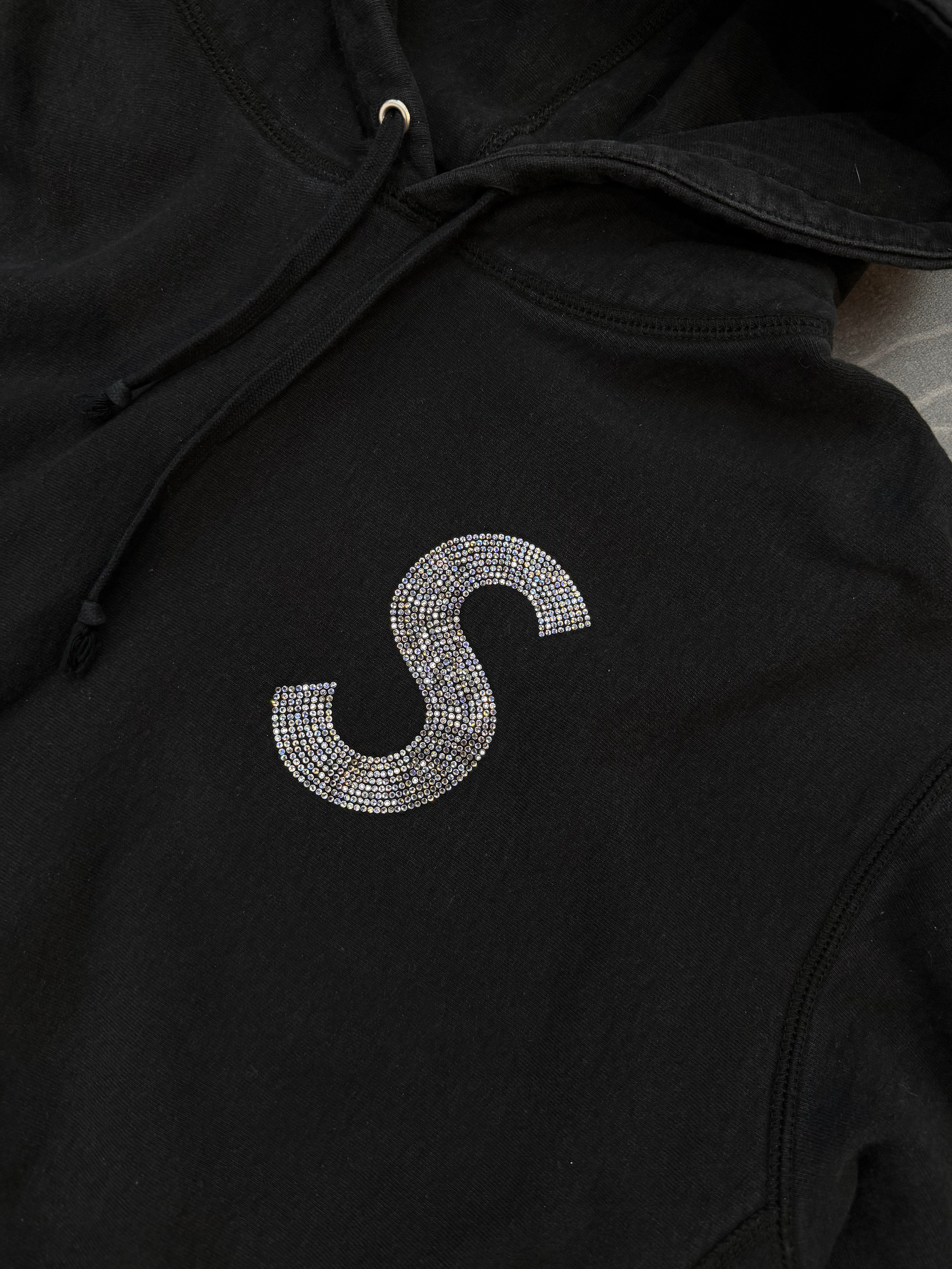 Supreme Swarovski S Logo Hoodie Black
