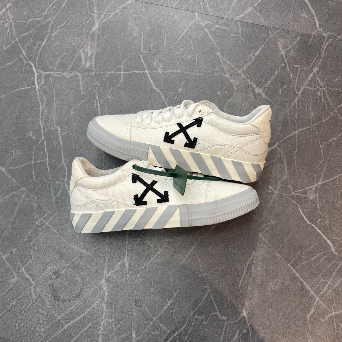 OFF-WHITE Vulc Low White Black Grey (Women's) - Image 1