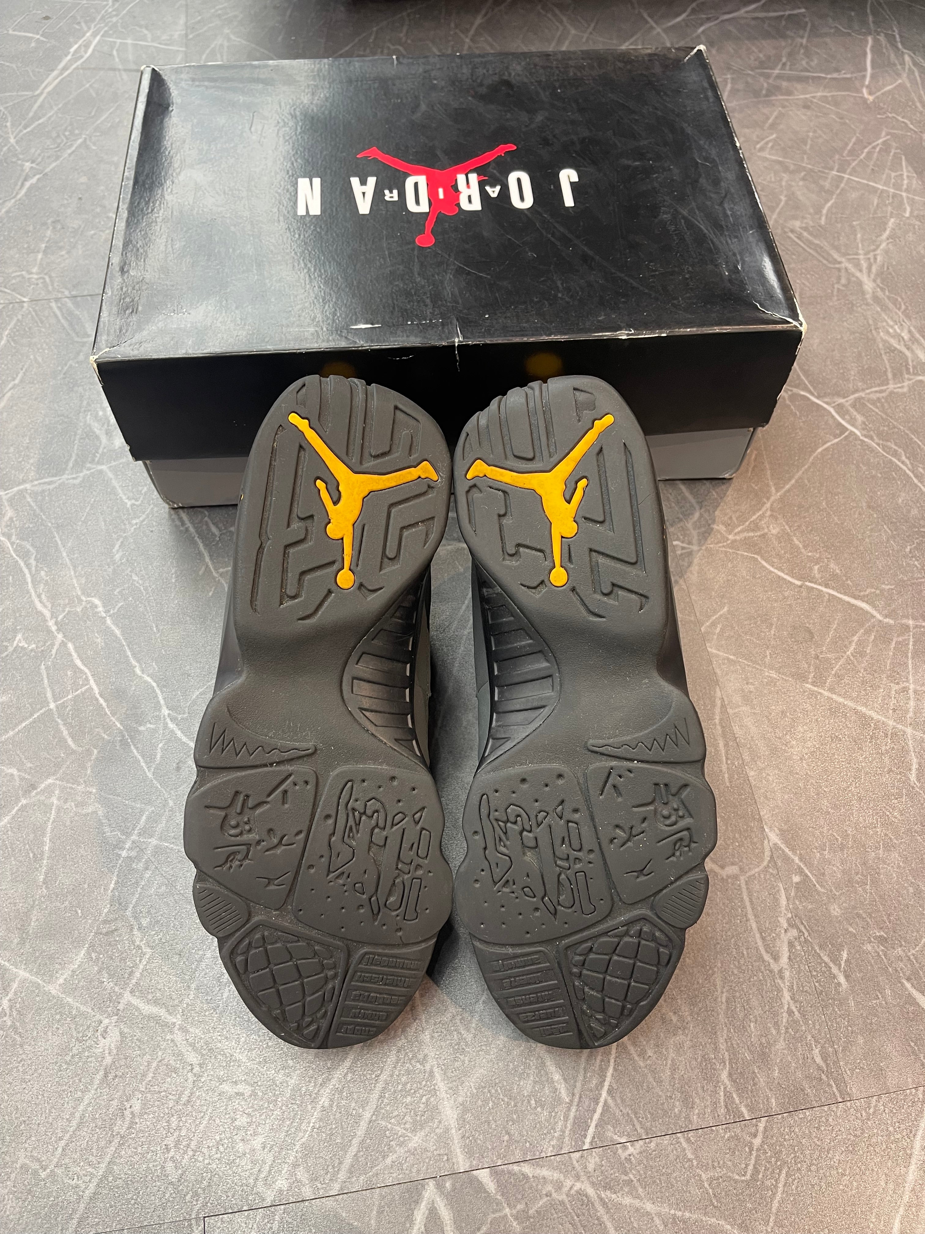 Jordan 9 “Dark Charcoal University Gold”