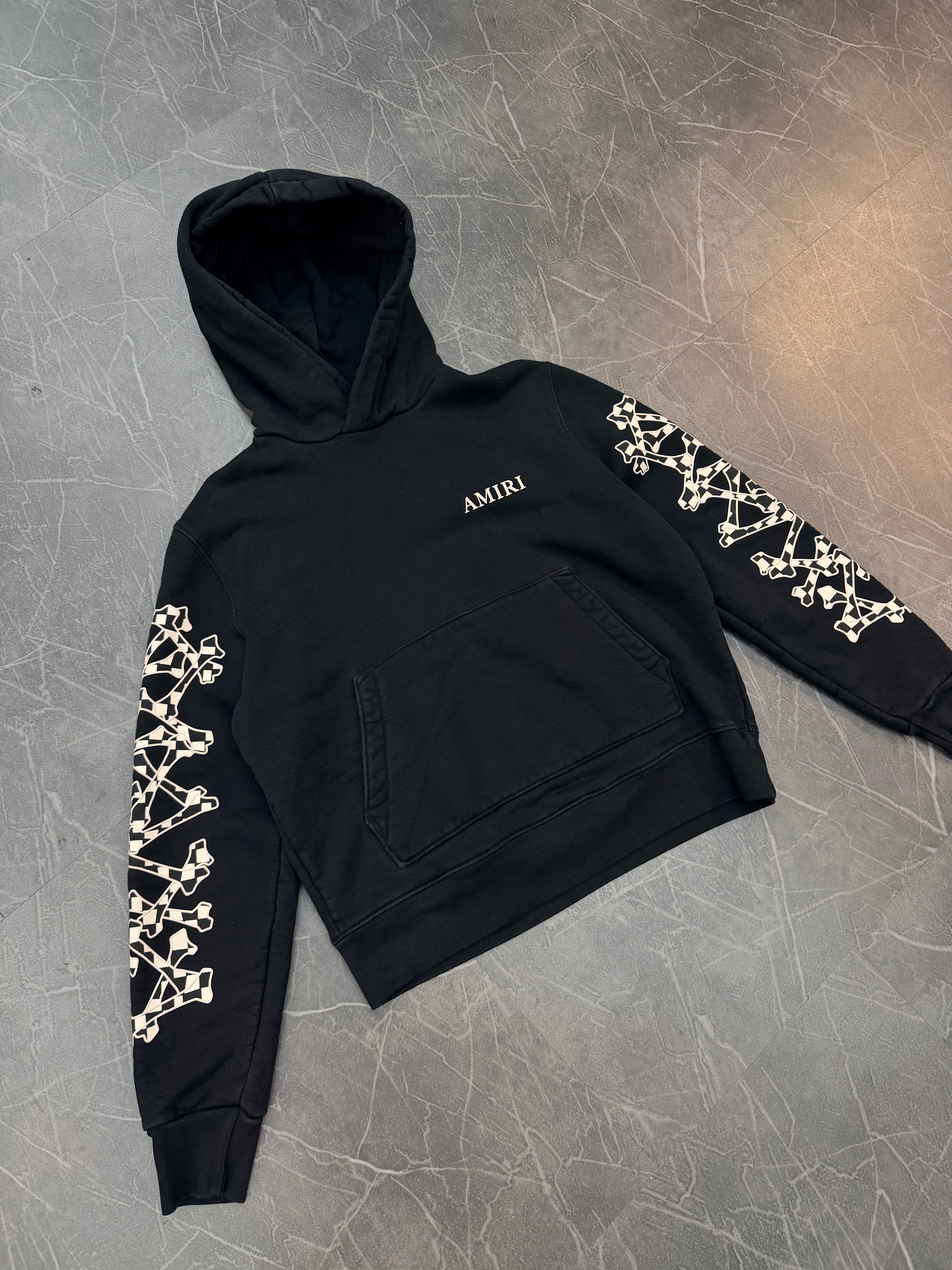 Amiri Checkered Bones Hoodie “Black”