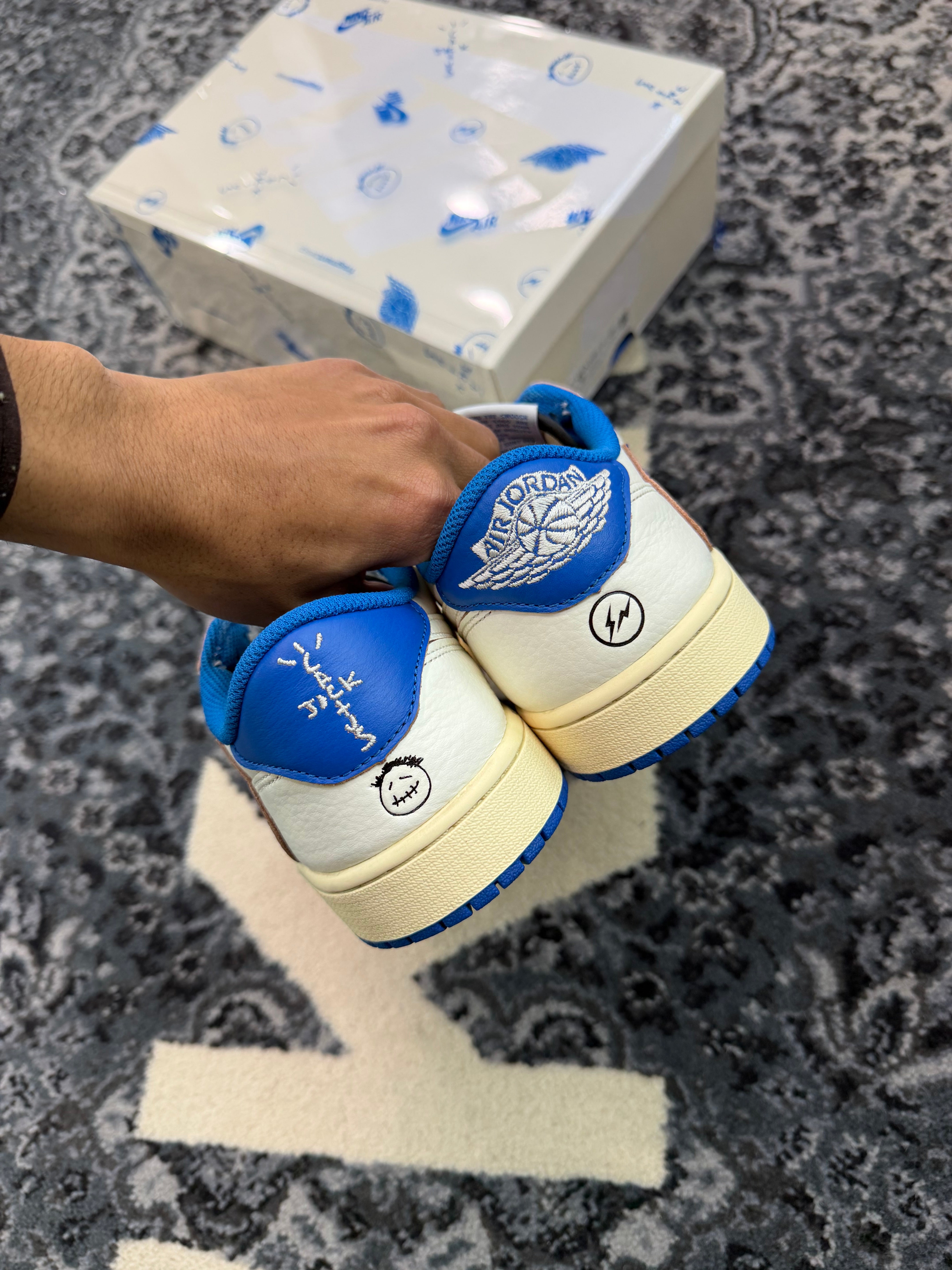 Jordan 1 Low x Travis Scott Fragment “Sail Military Blue”