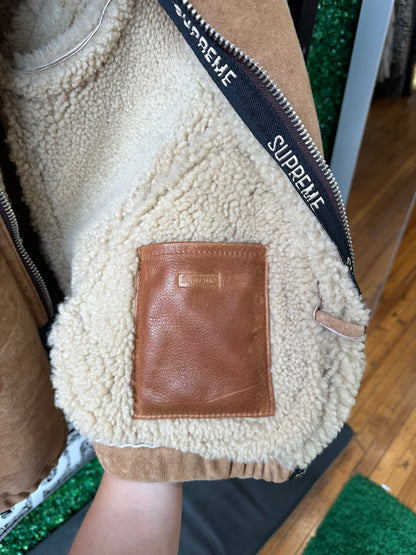 Supreme Schott Shearling Bomber Jacket “Brown”