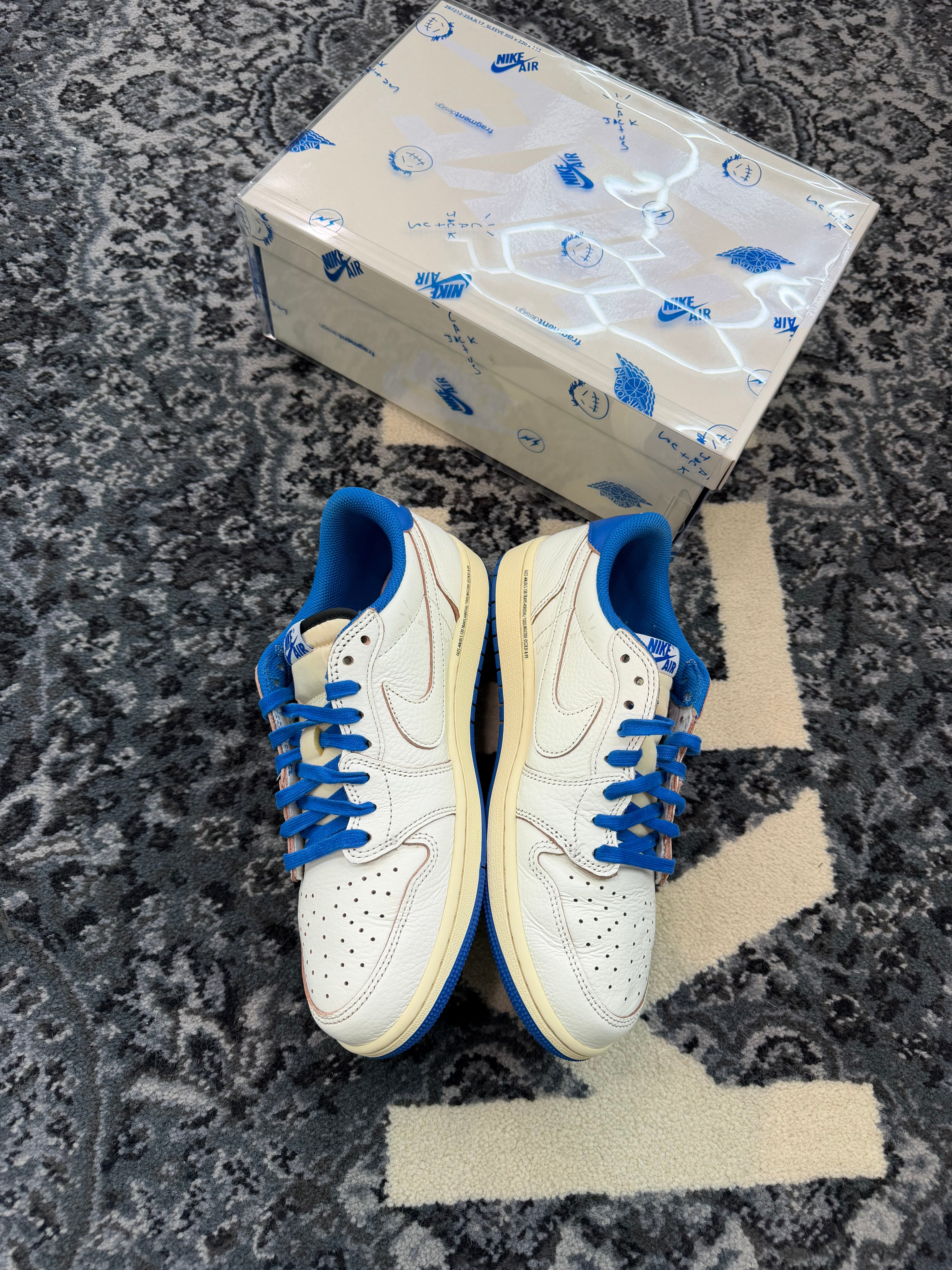 Jordan 1 Low x Travis Scott Fragment “Sail Military Blue”