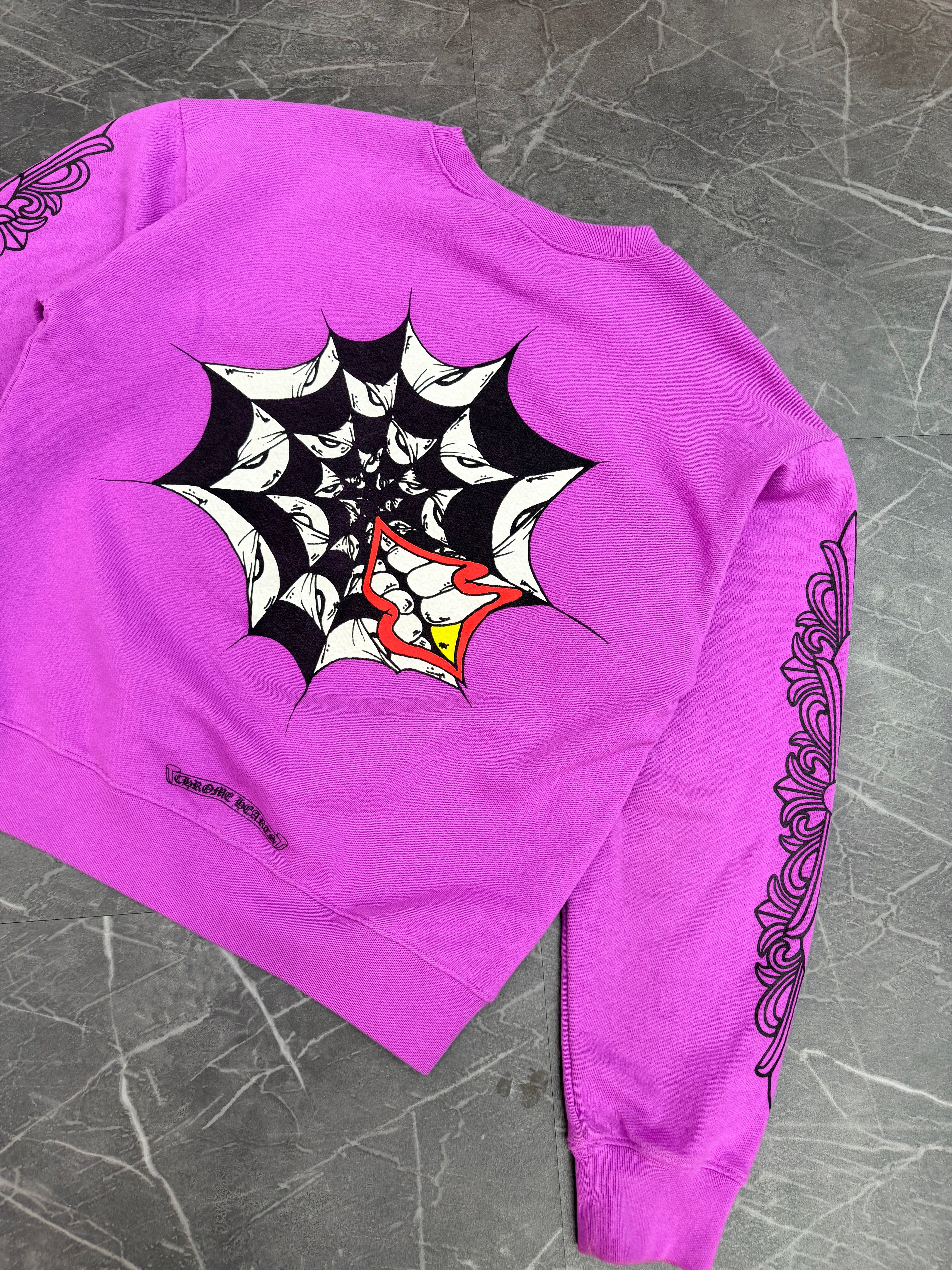 Chrome Hearts Matty Boy Spider Web Crewneck “Purple”