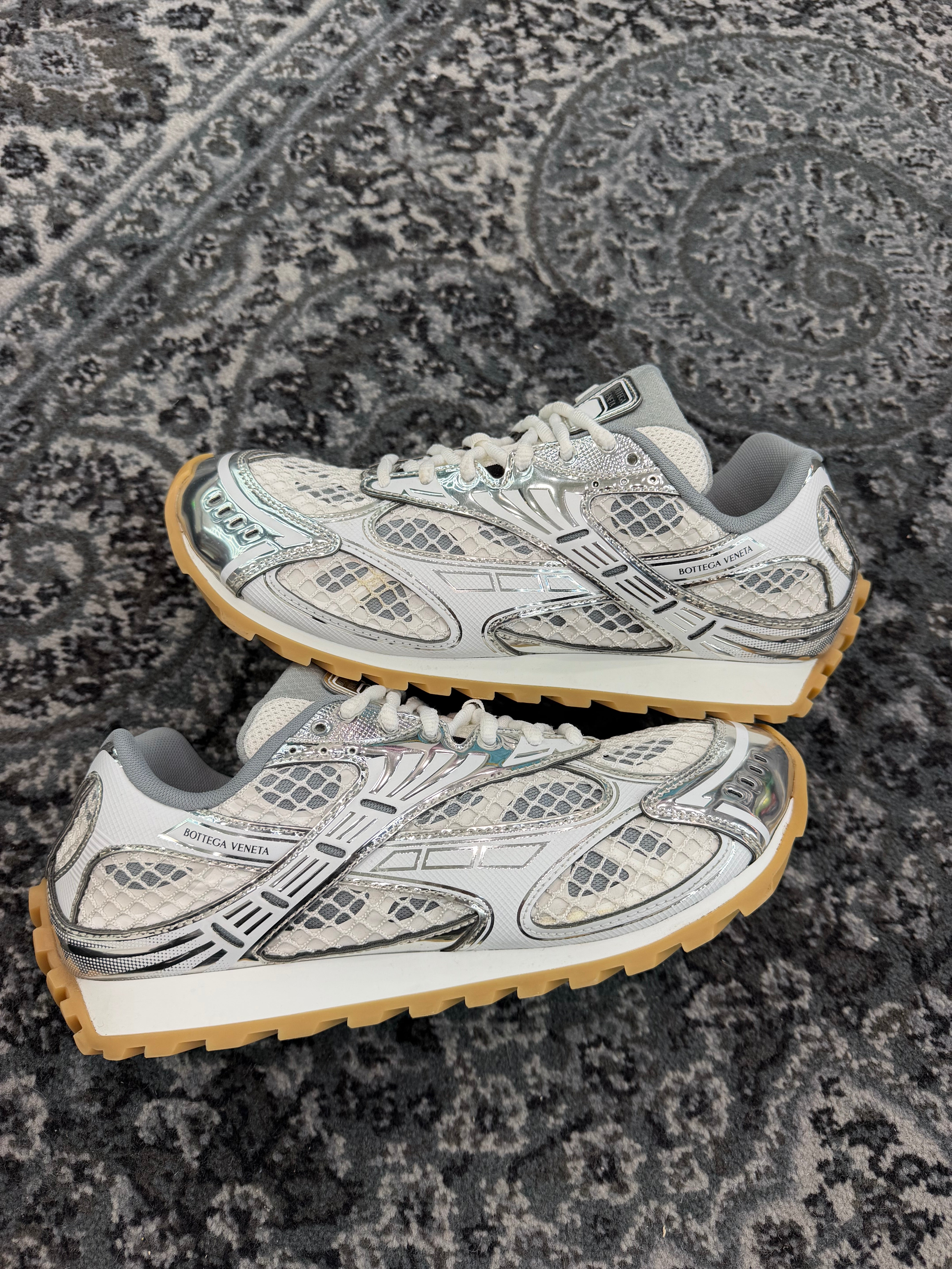 Bottega Veneta Orbit “White Silver”