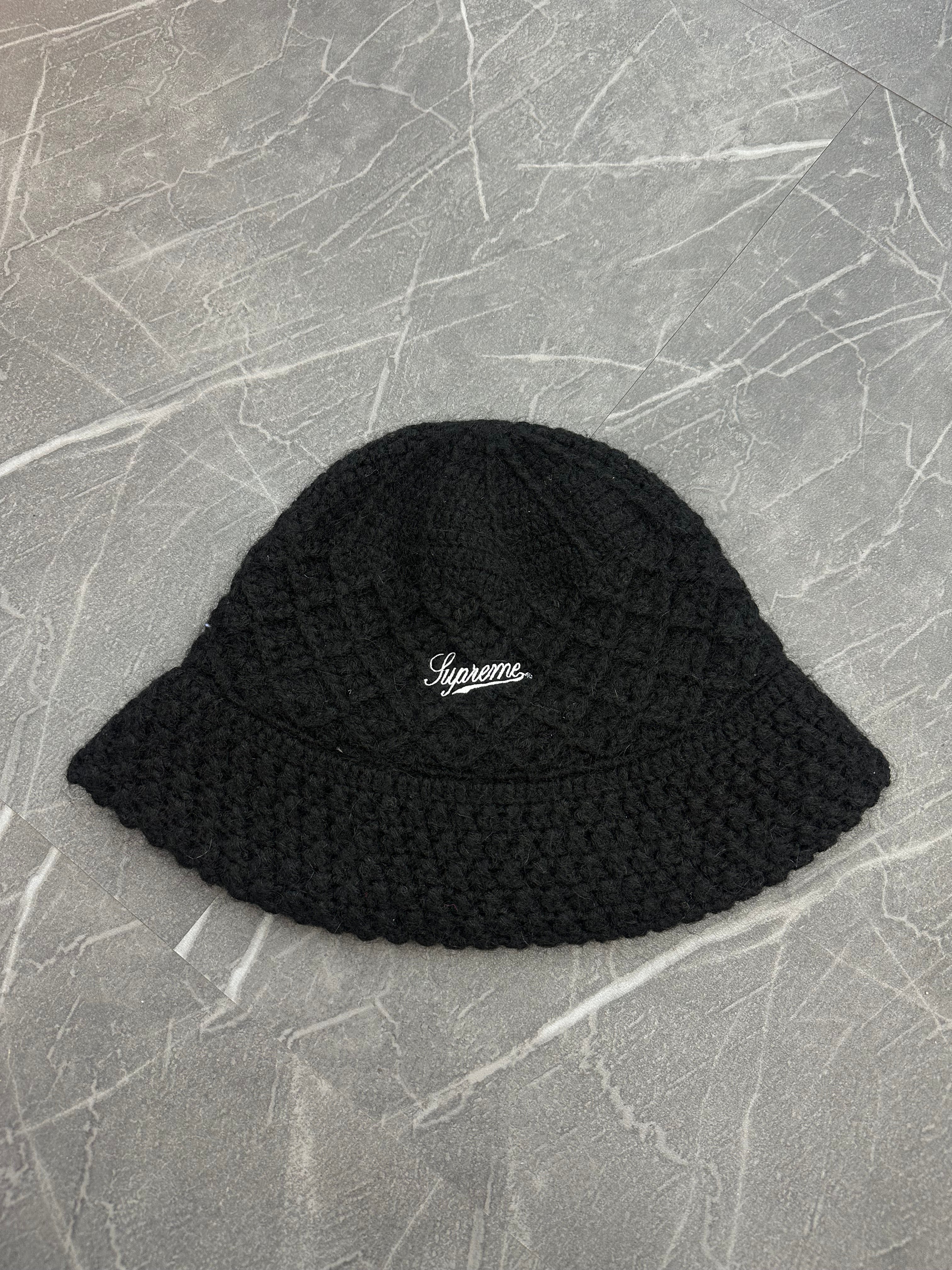 Supreme Crochet Bucket Hat Black