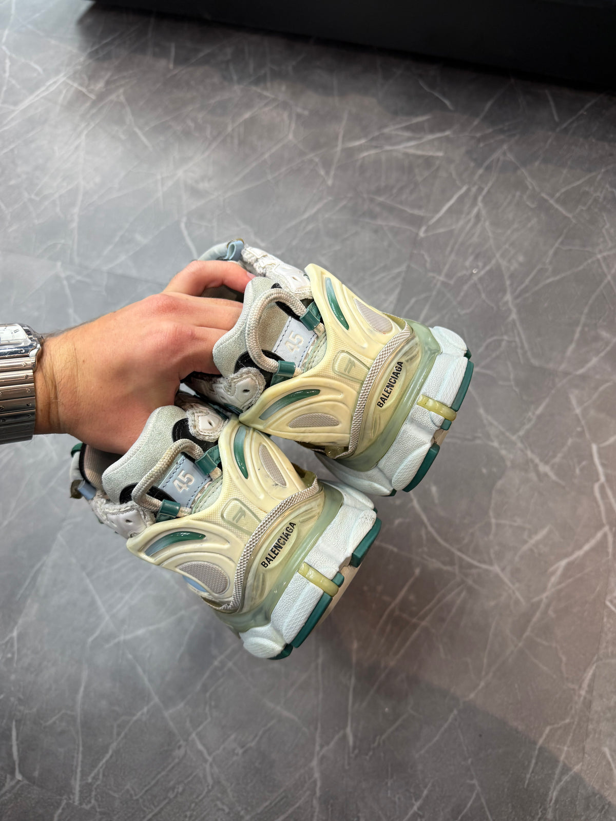 Balenciaga Runner White Green Blue