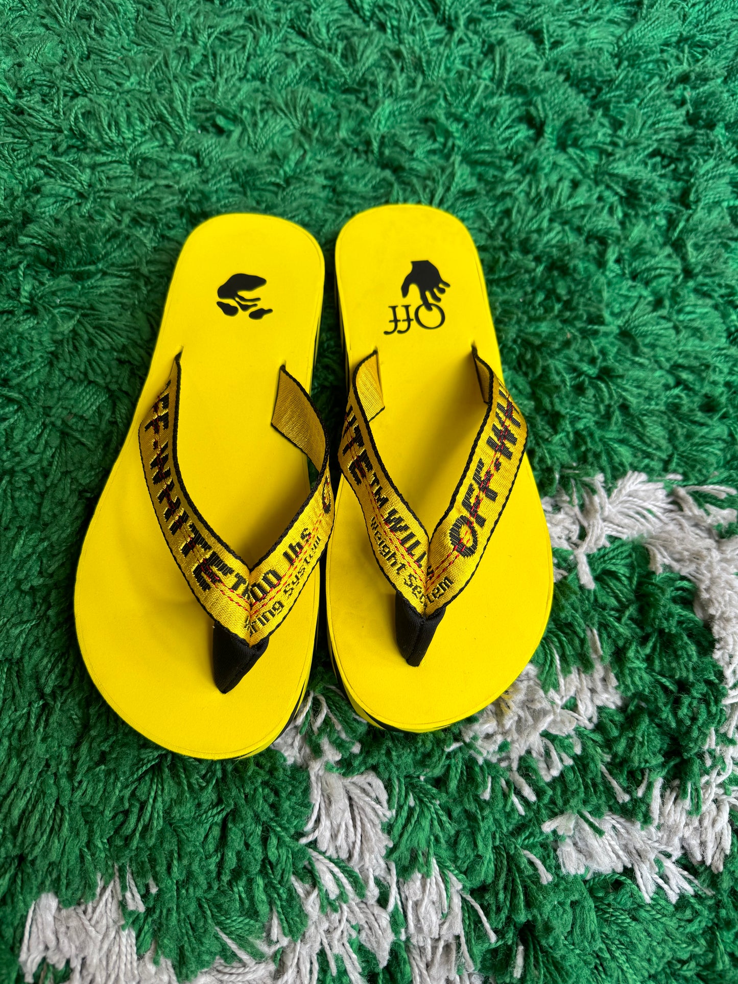 Off White Industrial Flip Flops “Yellow”