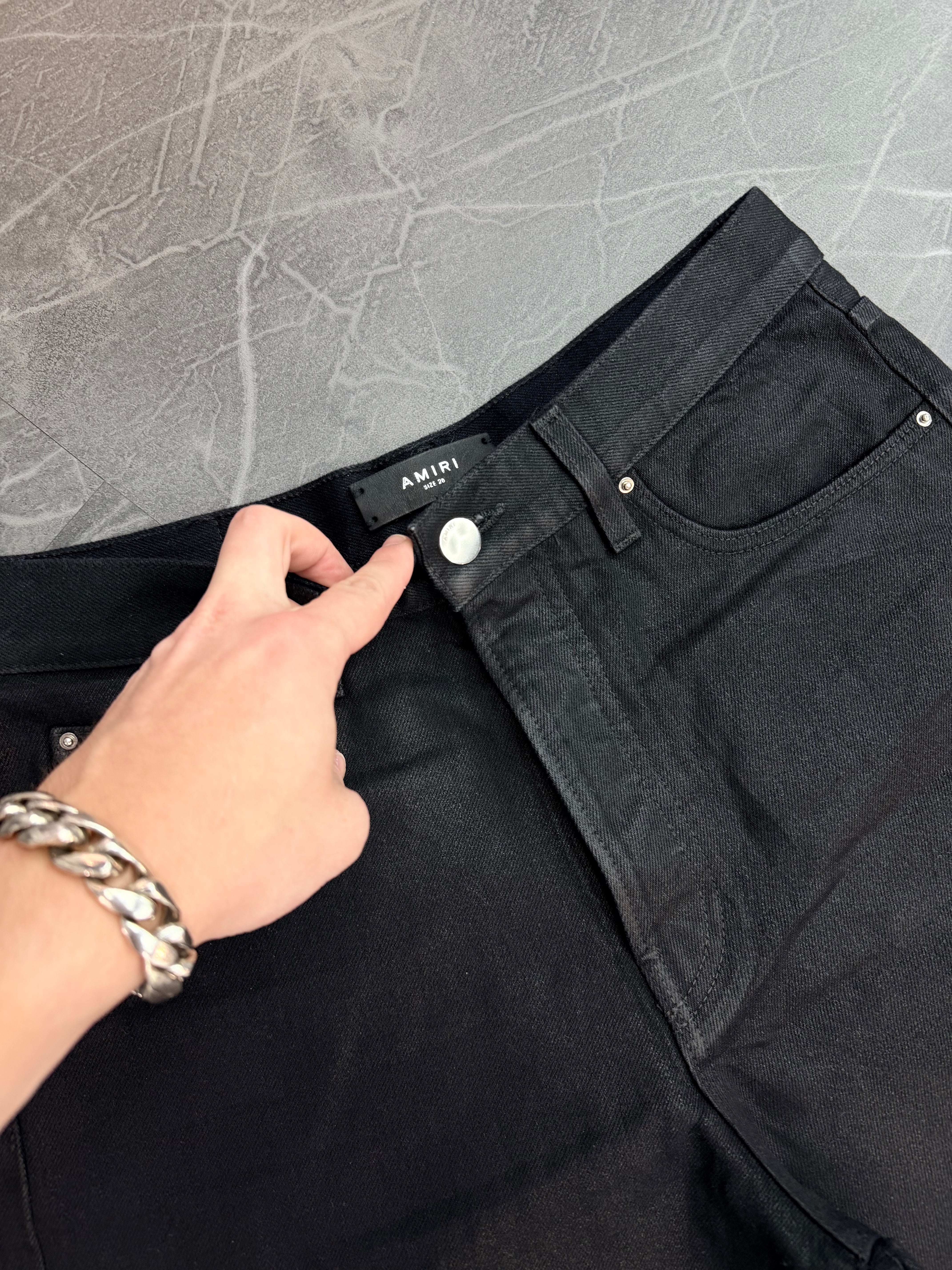 Amiri Waxed Denim “Black” (28)