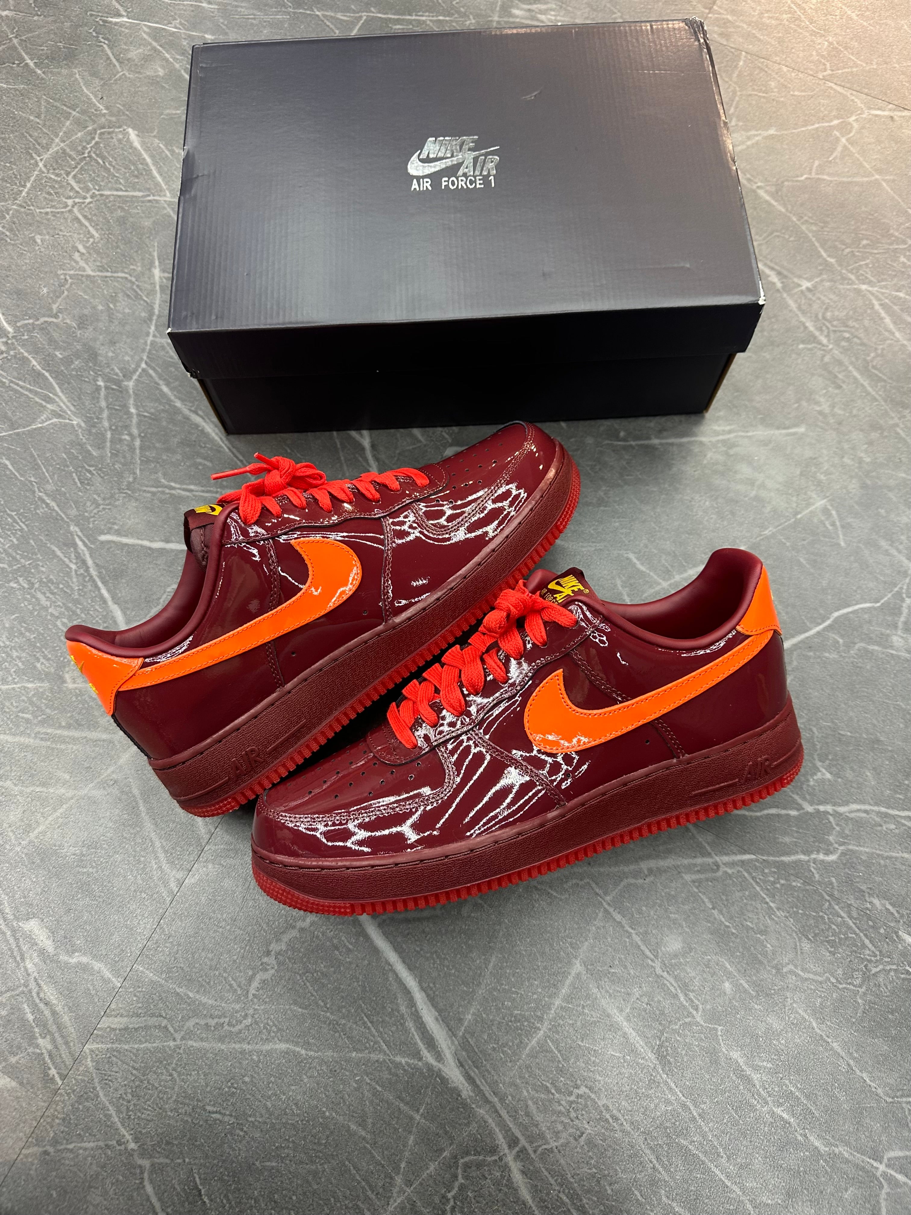 Nike Air Force 1 Low Patent Leather “Dark Team Red”