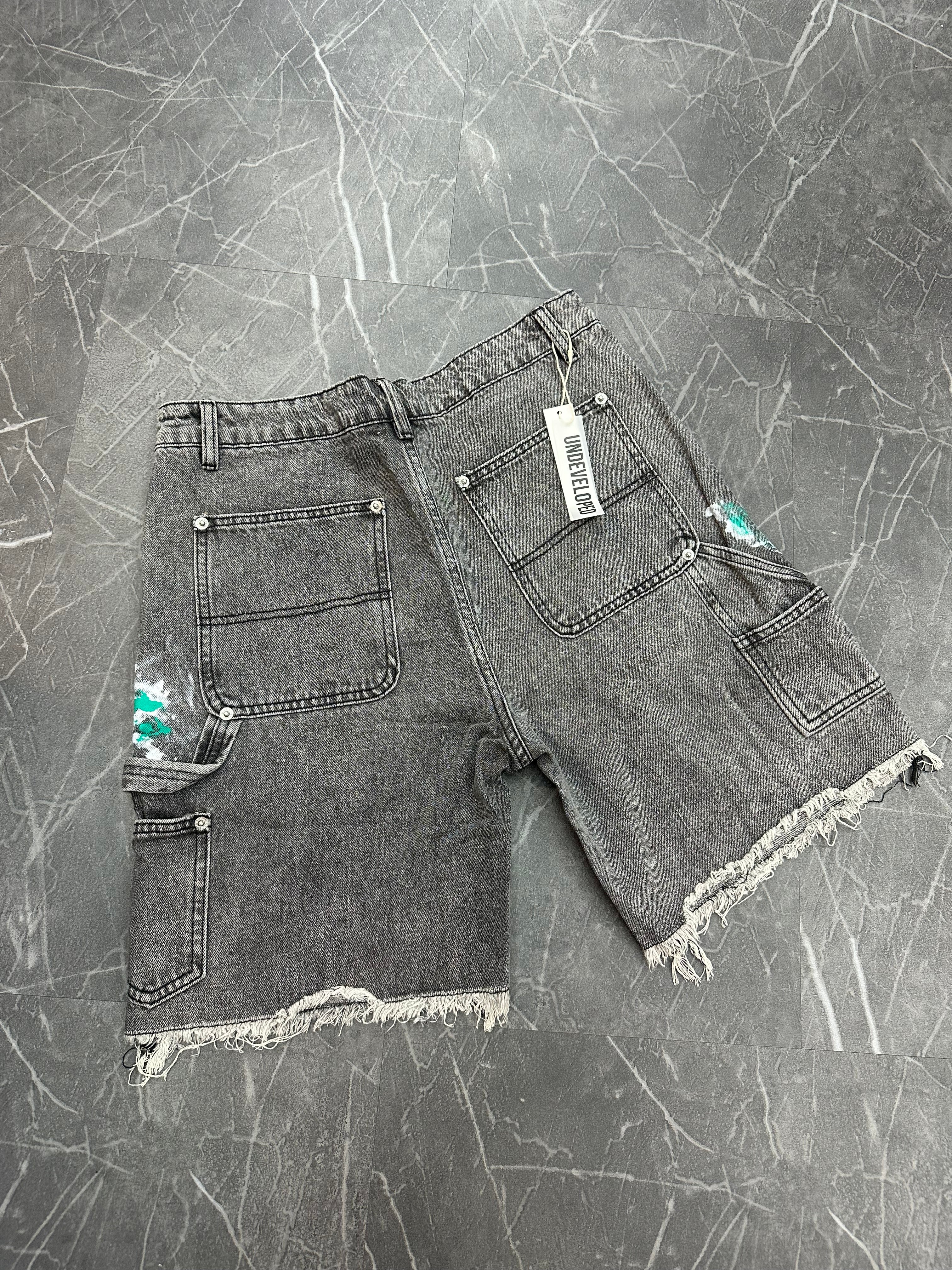 Undeveloped Grey Split Painters Shorts