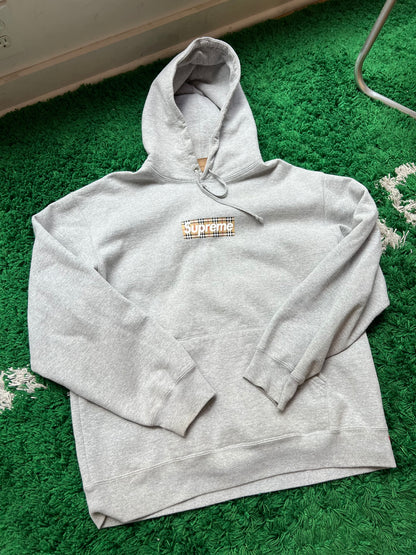 Supreme x Burberry Box Logo Hoodie “Grey”