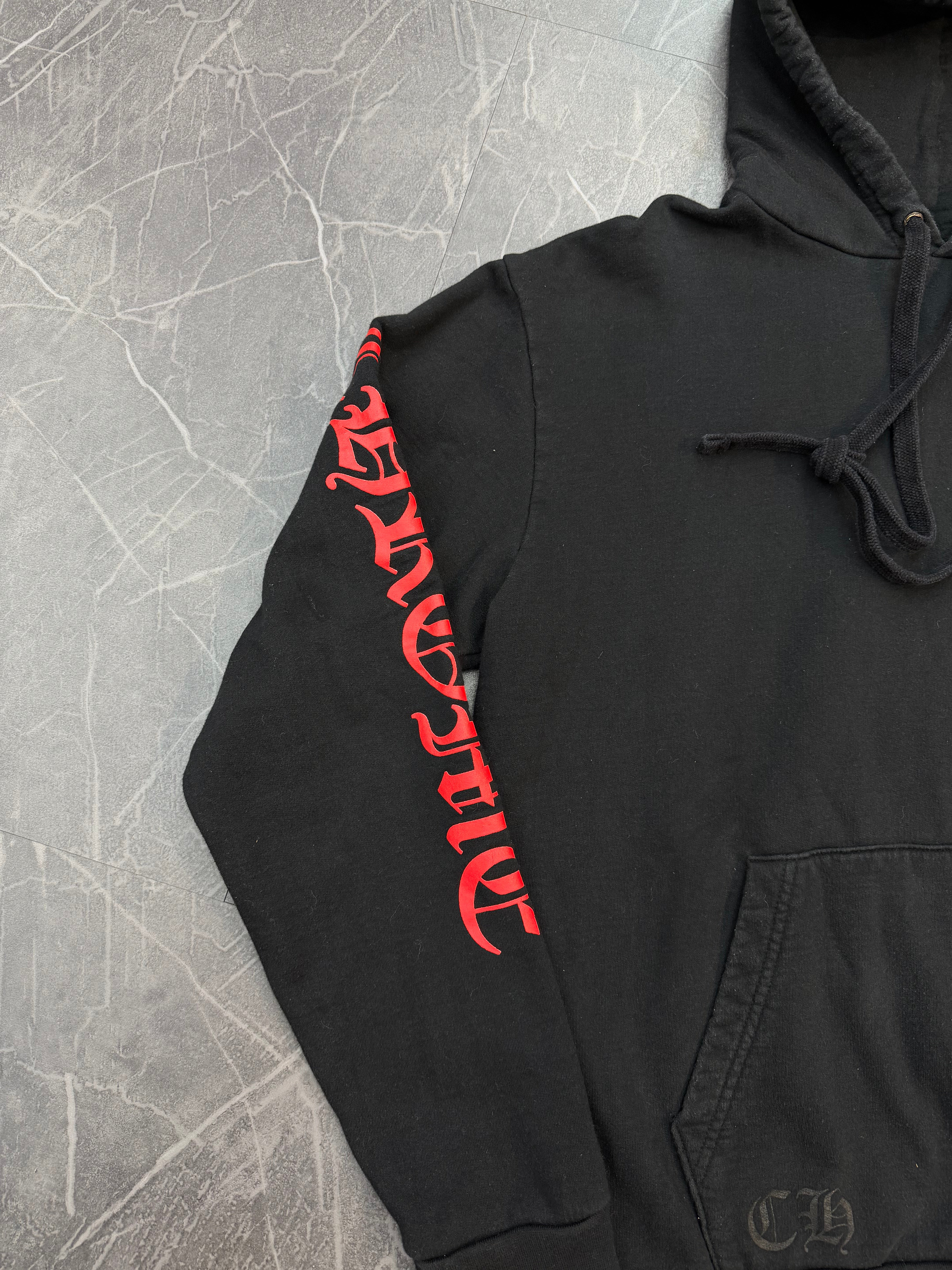 Chrome Hearts Made In Hollywood Plus Cross Hoodie Black Red