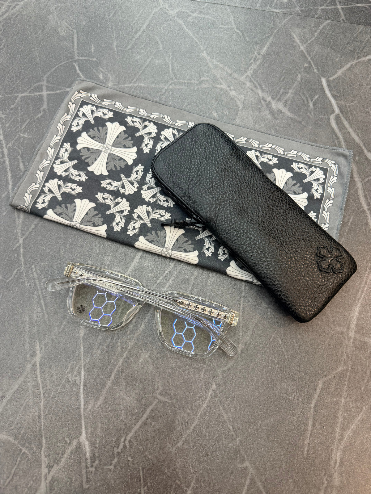 Chrome Hearts Ambidixtrous Clear Frame Glasses