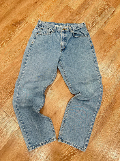 1990s Carhartt Denim Work Jeans Light Wash (34)