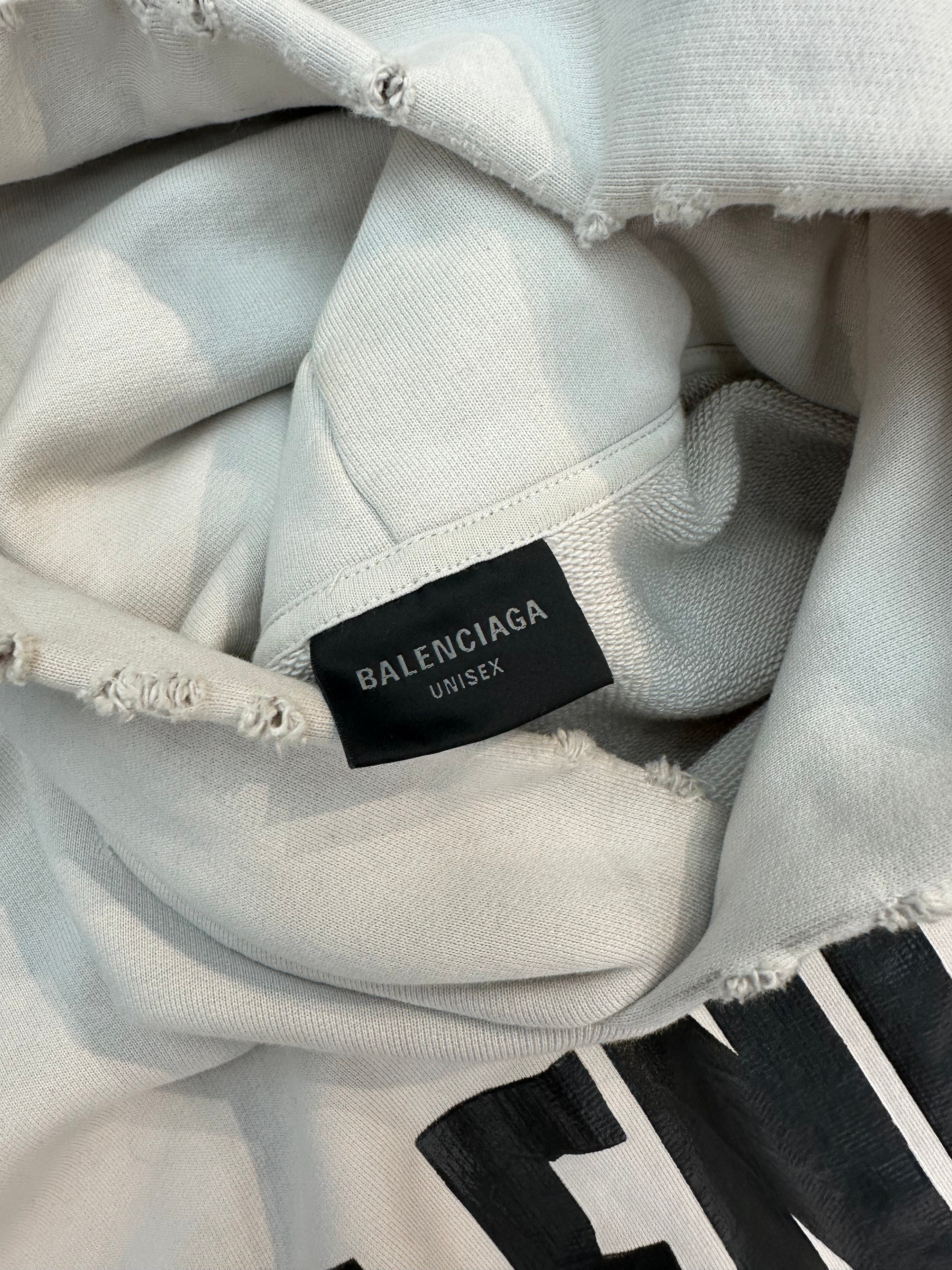 Balenciaga Tape Logo Hoodie White