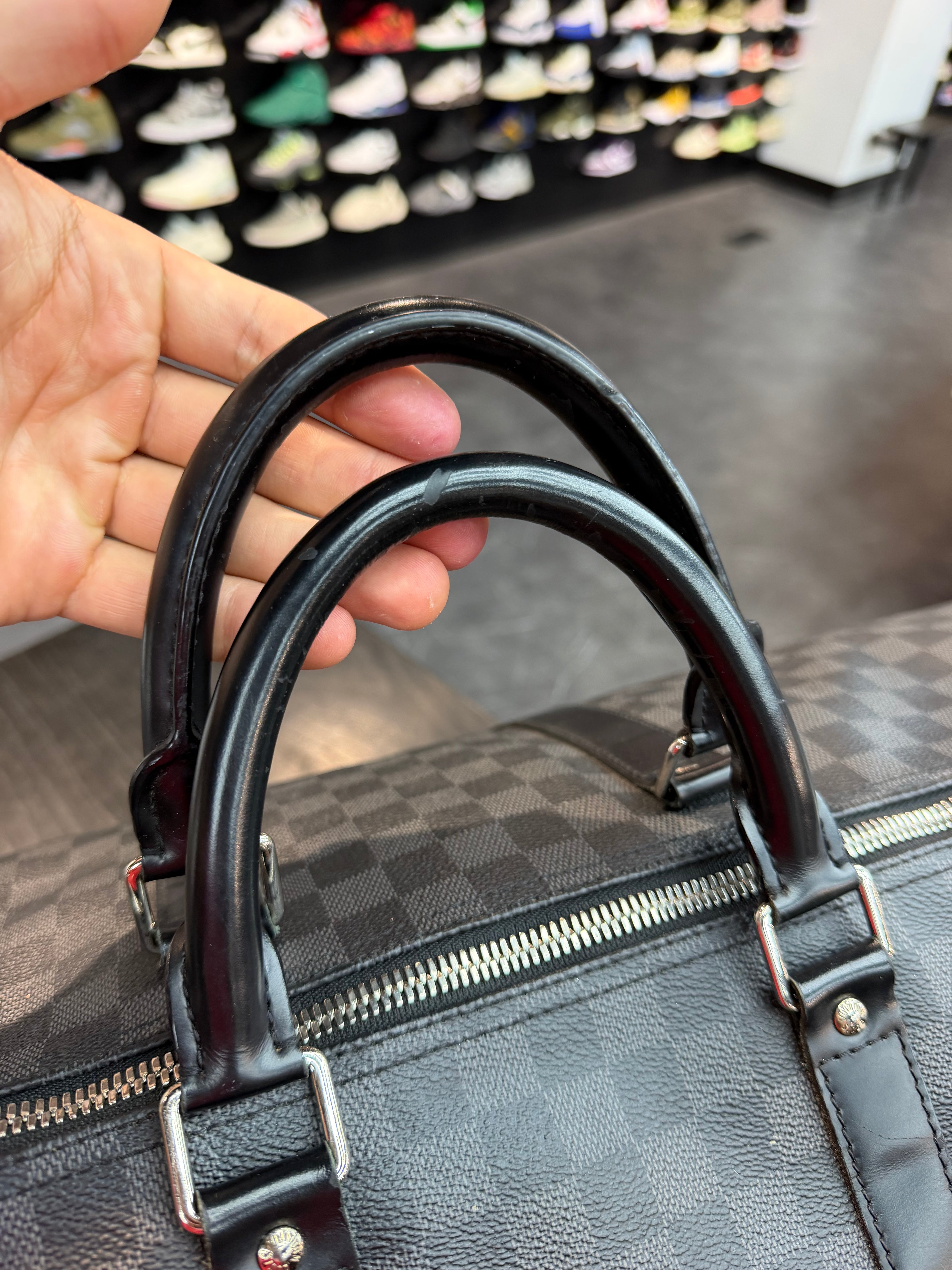 Louis Vuitton Checkered Keepall 55 Duffle Bag “Black”