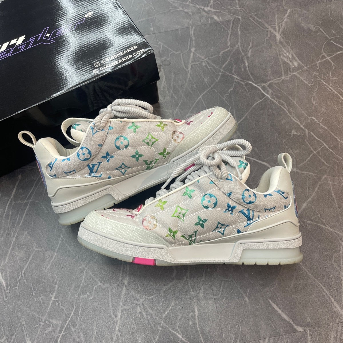 Louis Vuitton LV Skate Sneaker Gray Gradient Monogram - Image 3