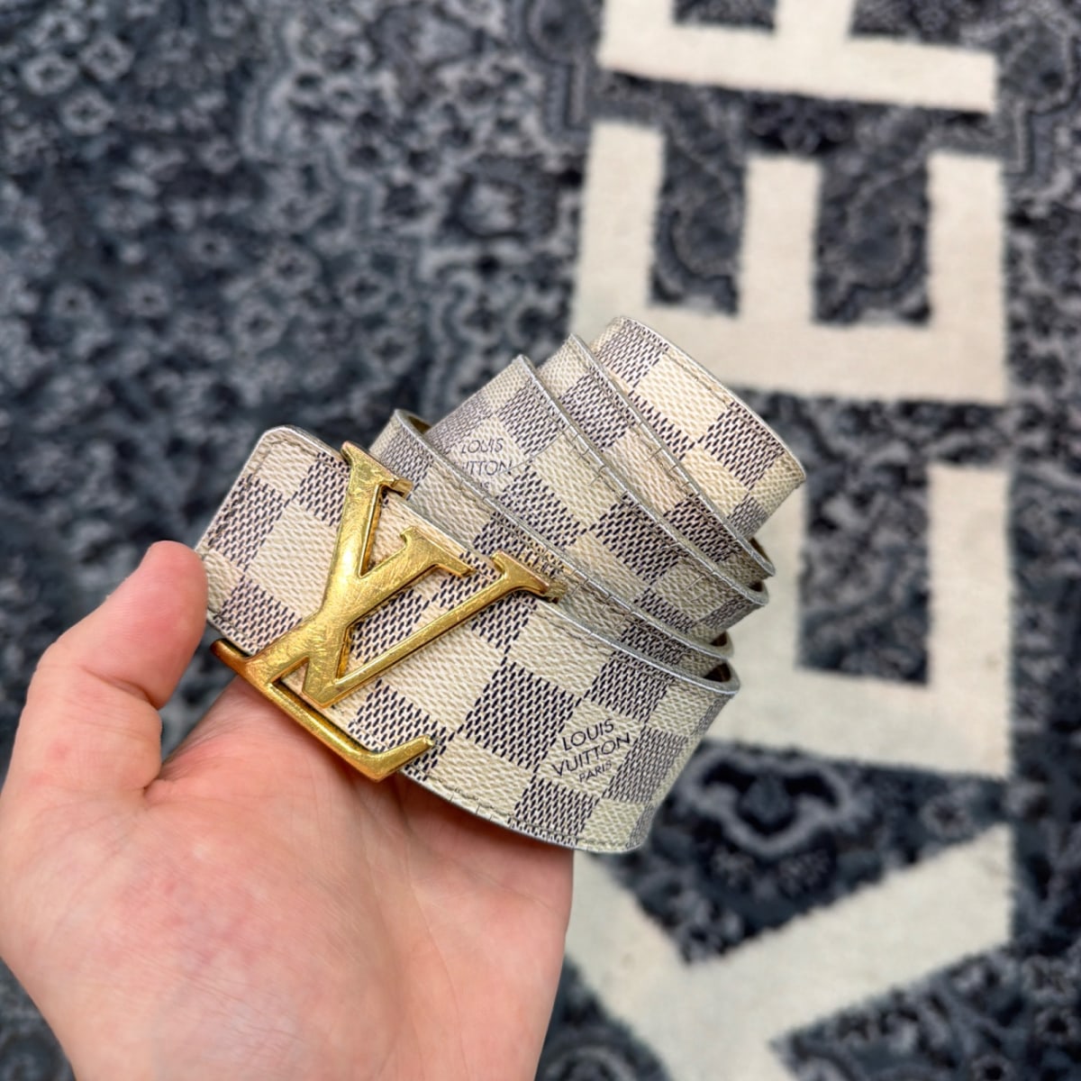 Louis Vuitton Cream Monogram Belt