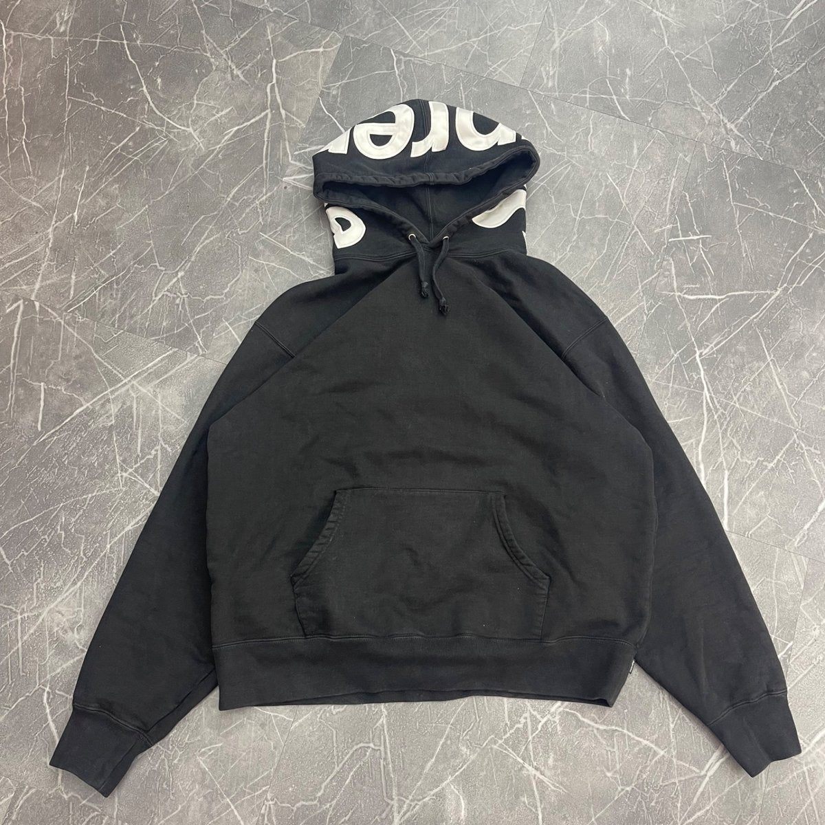 Supreme Contrast Cutout Hooded Sweatshirt Black (Size L) (Lightly Worn)