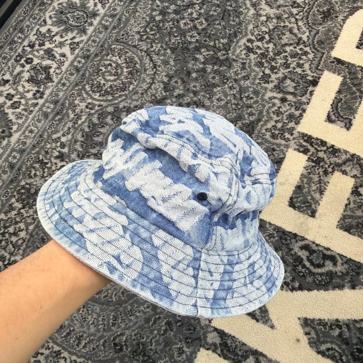 Supreme Fat Tip Jacquard Denim Crusher Blue - Image 2