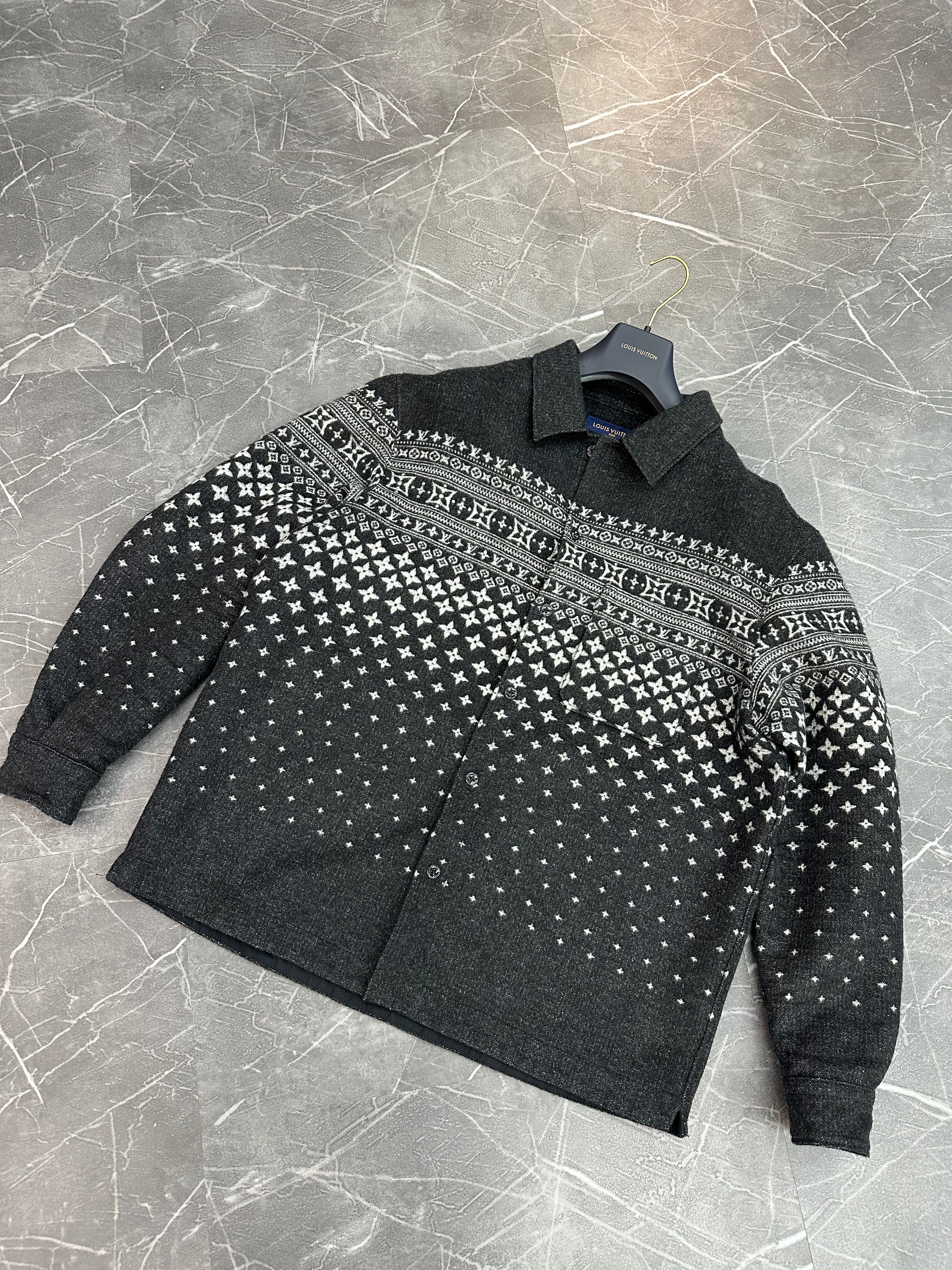 Louis Vuitton Silk Cashmere Wool Double Fade Jacquard Monogram Jacket