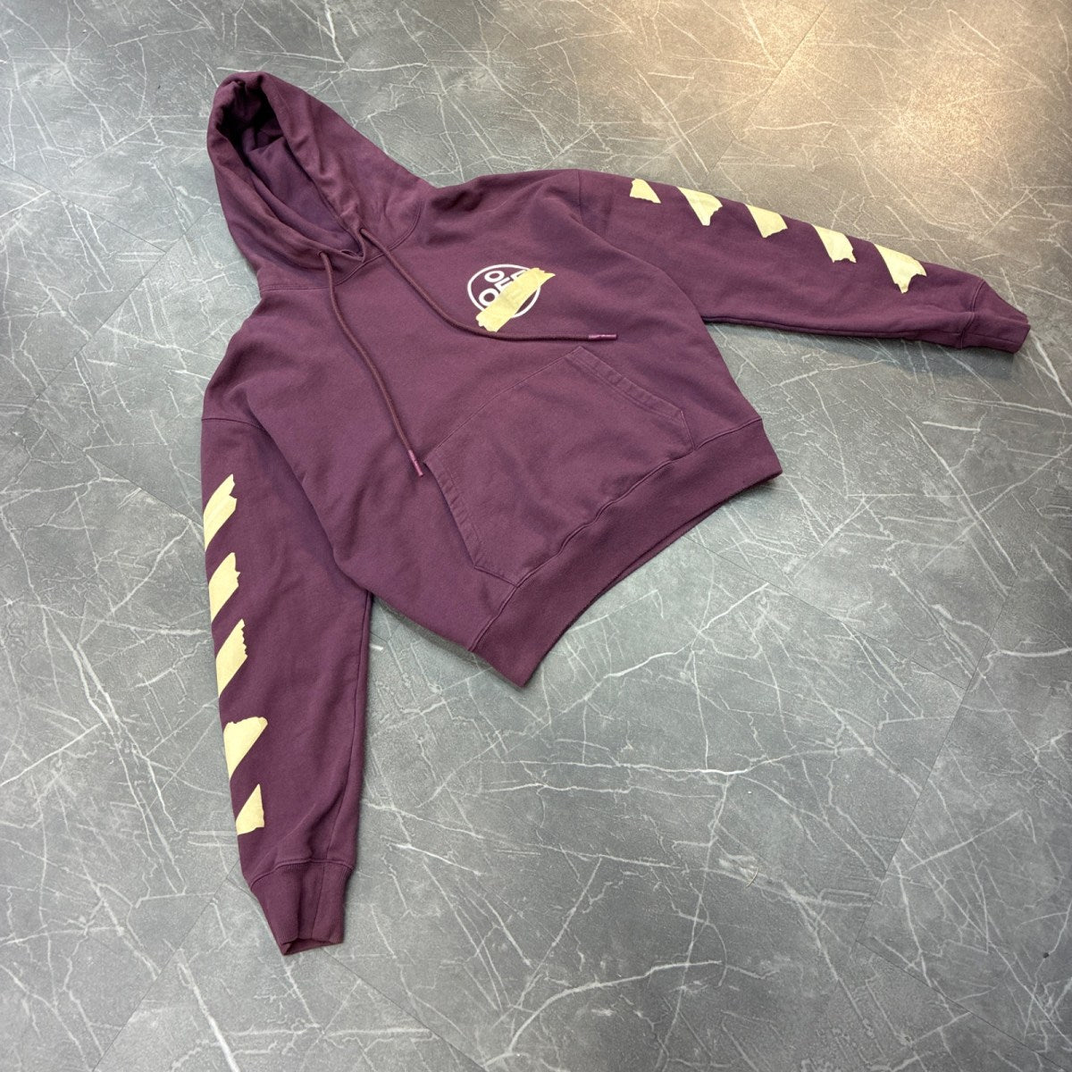Off-White Tape Arrows Hoodie Burgundy
