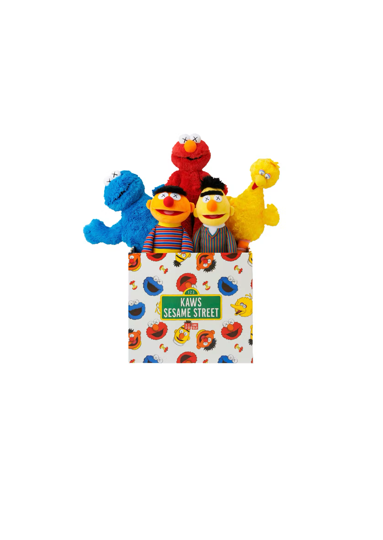 KAWS x Sesame Street Uniqlo Plush Complete Set