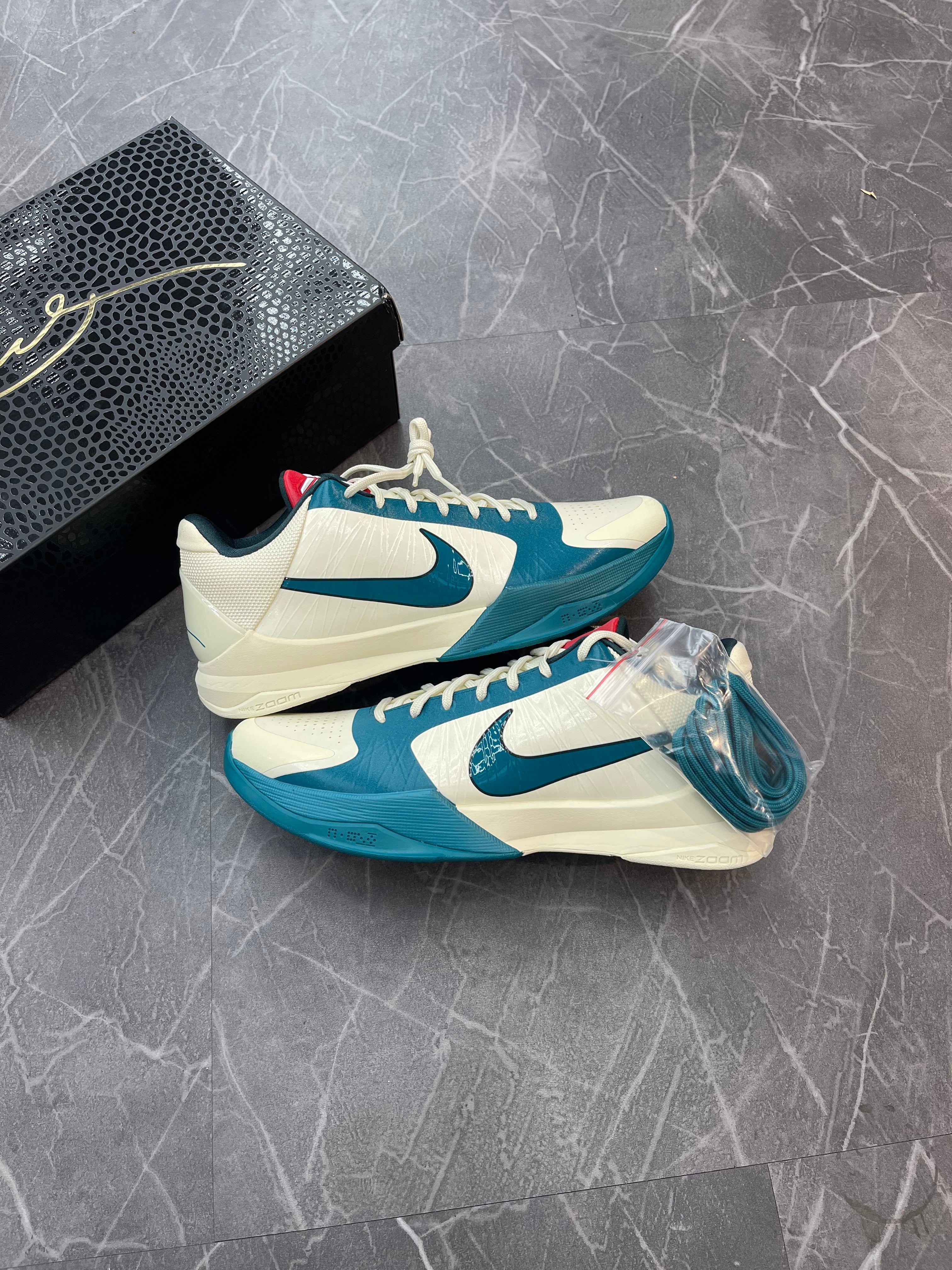 Kobe 5 Protro Caitlin Clark “Coconut Milk Spruce”