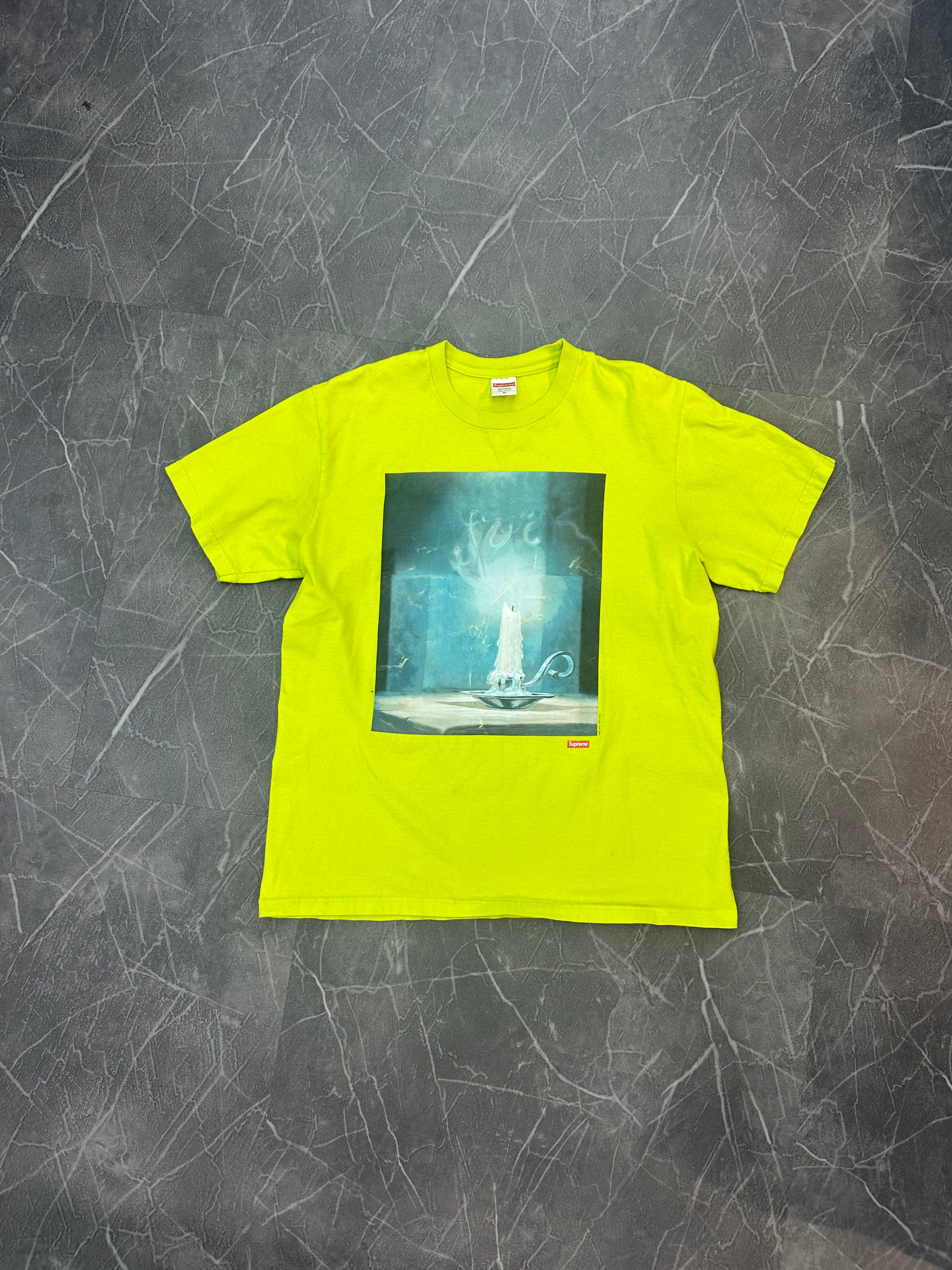 Supreme Dan Colen Candle Tee “Neon Green”