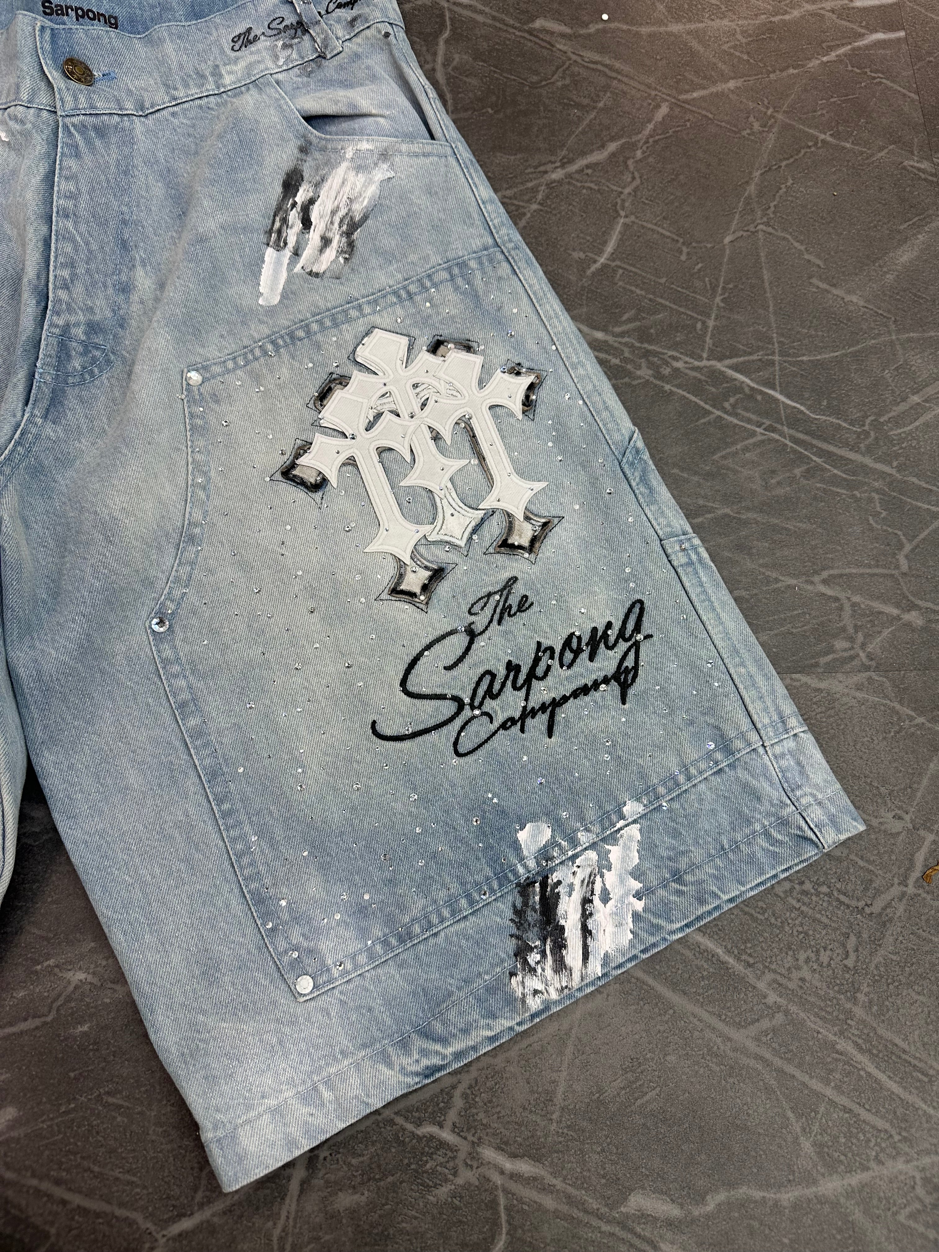 TSC Embroidered Denim Jorts (32)