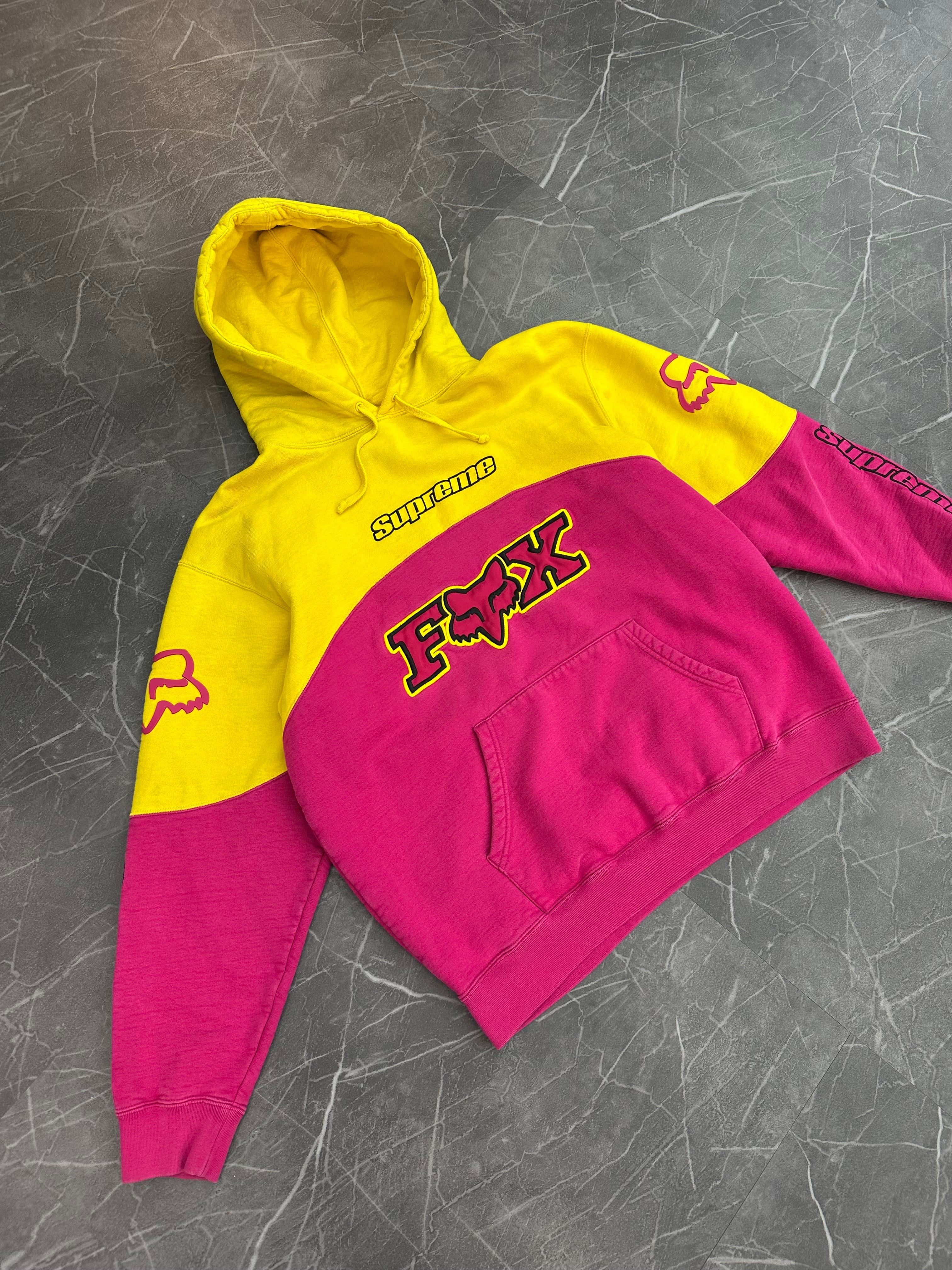 Supreme Fox Racing Hooded Sweatshirt Pink